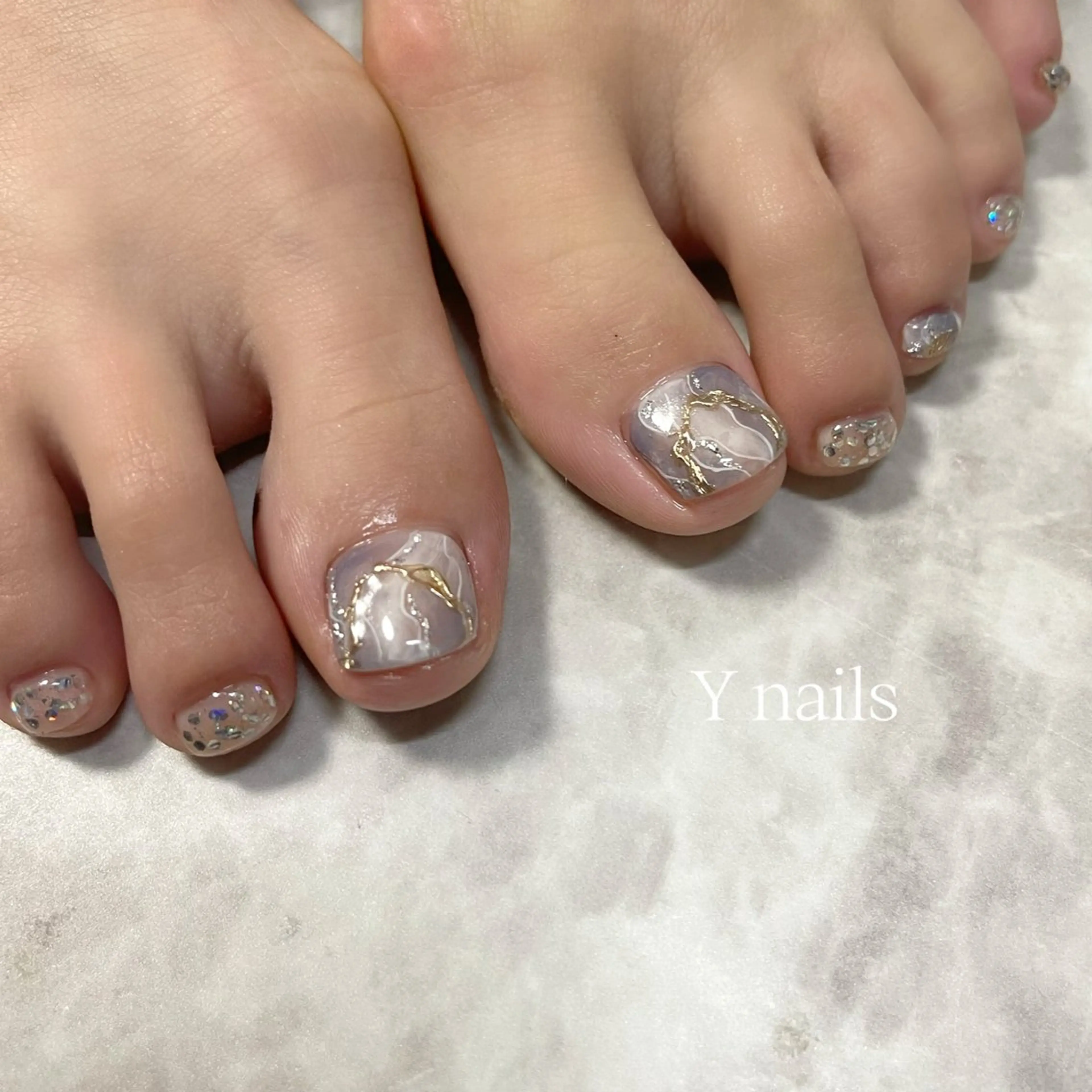 ネイル フットネイル ニュアンスネイル 桜井 Y nailsのネイルデザイン