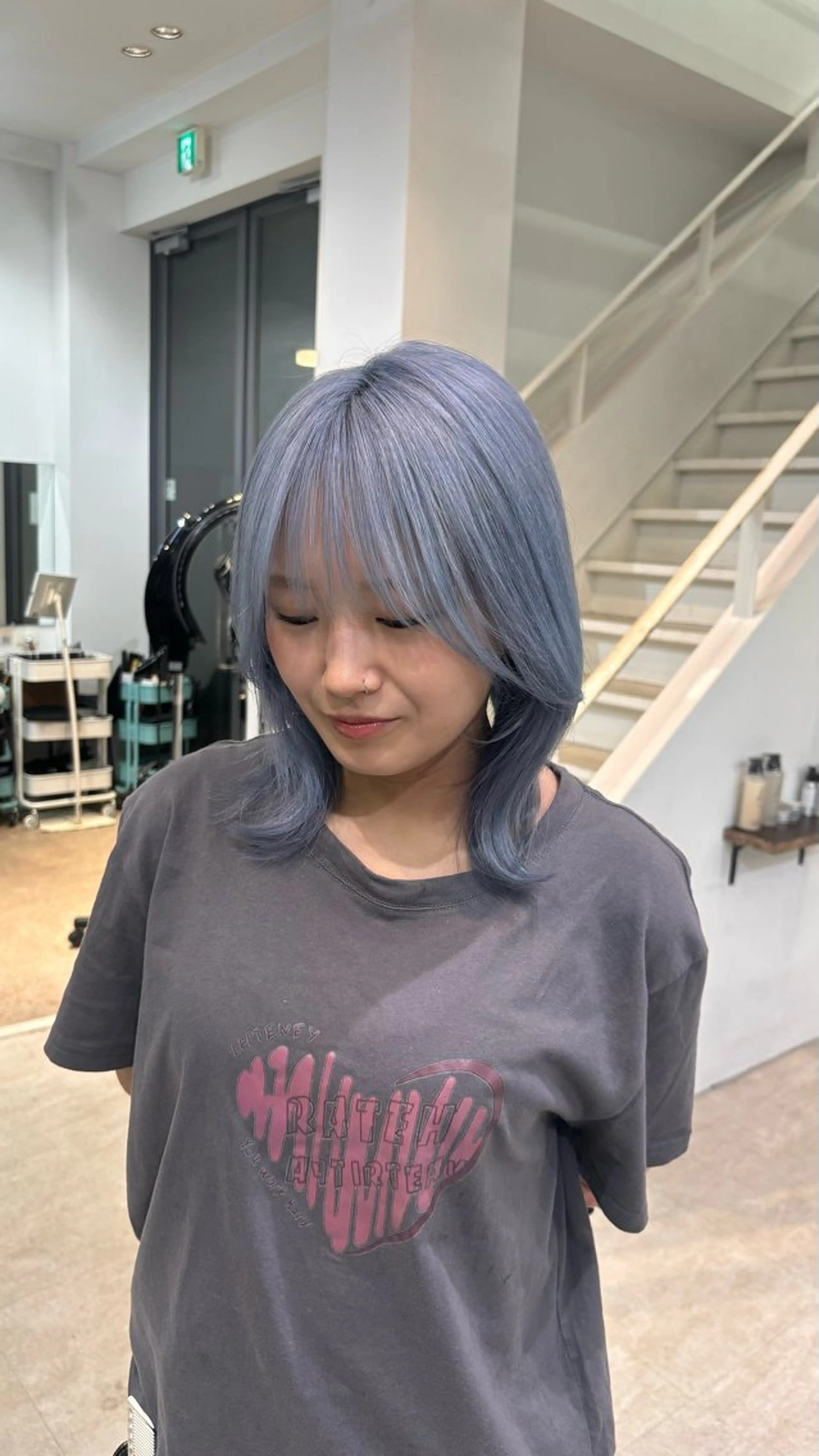 ミディアム カット 似合わせカット/透明 感カラー/まりん🎀のヘアスタイル