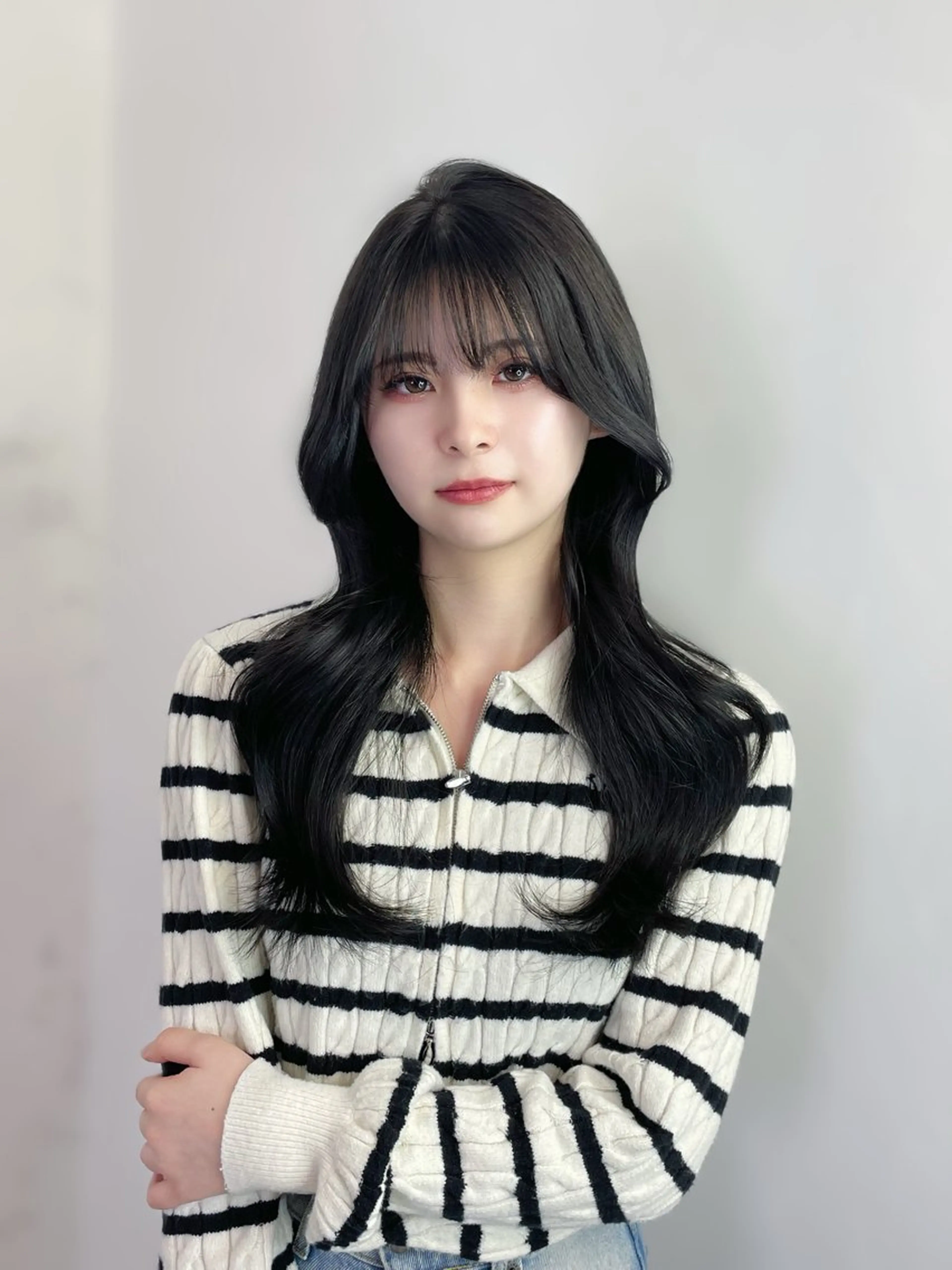 ロング カット MINAMO 韓国レイヤーのヘアスタイル