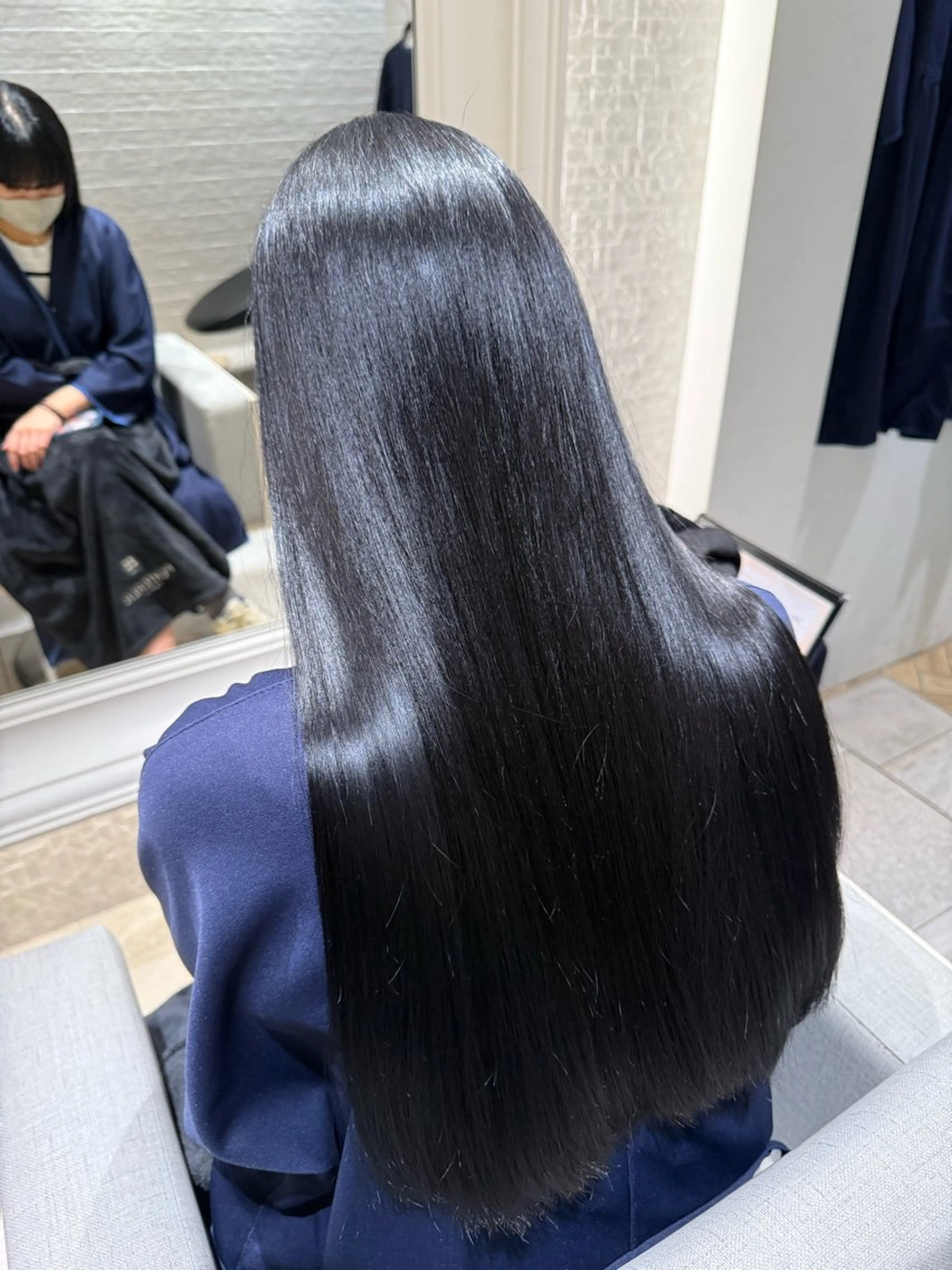 ロング カラー 黒髪 ブルーカラー ブルーブラック 透明感カラー 髪質改善 ヘアカラー stair:case 武蔵小杉所属・髪質改善/ハイトーン 特化🧡‬‪田中颯士のヘアスタイル