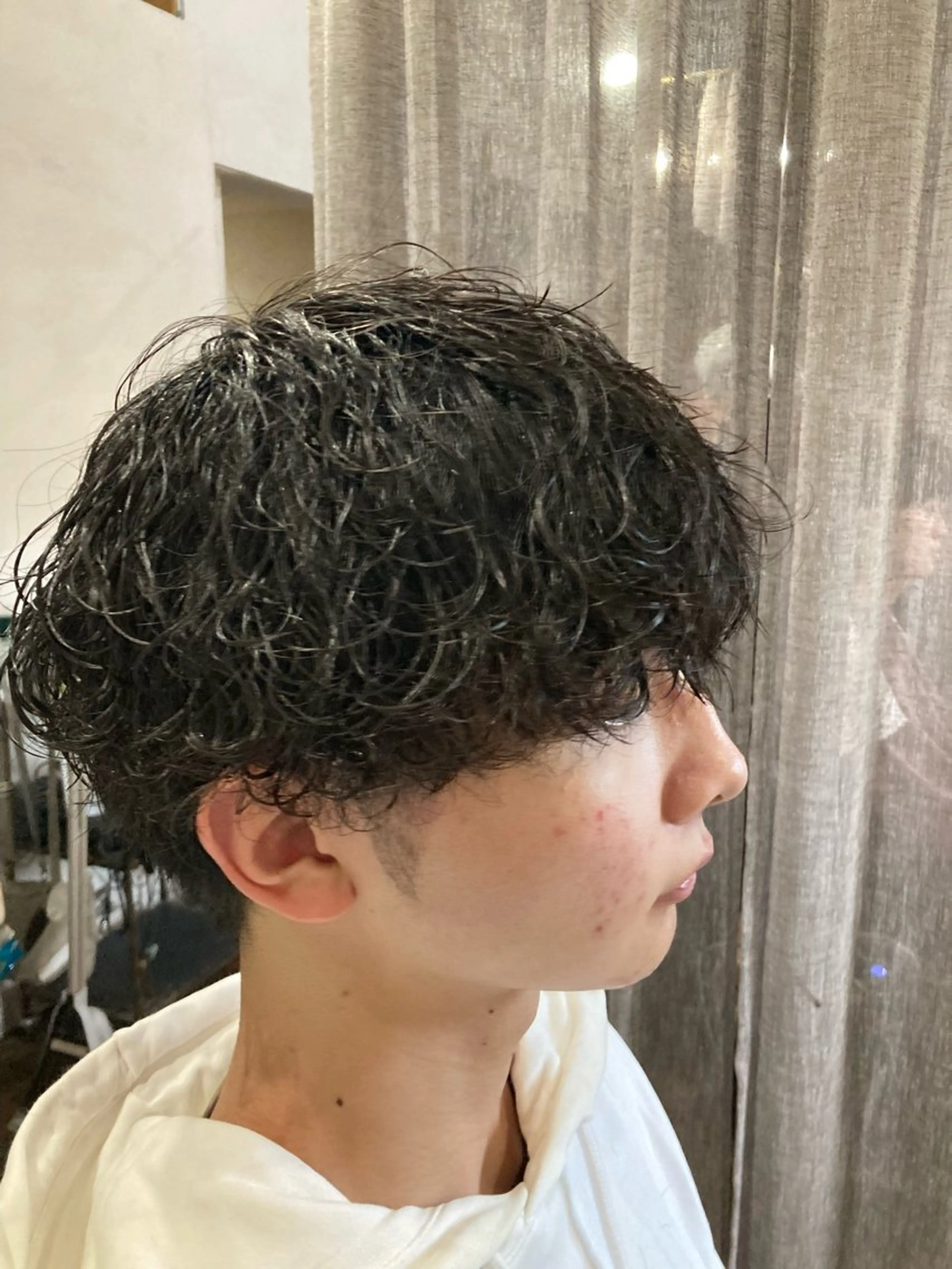 ショート パーマ メンズ マッシュ メンズパーマ 波巻きパーマ メンズ/ケアパーマ /hayashiのヘアスタイル