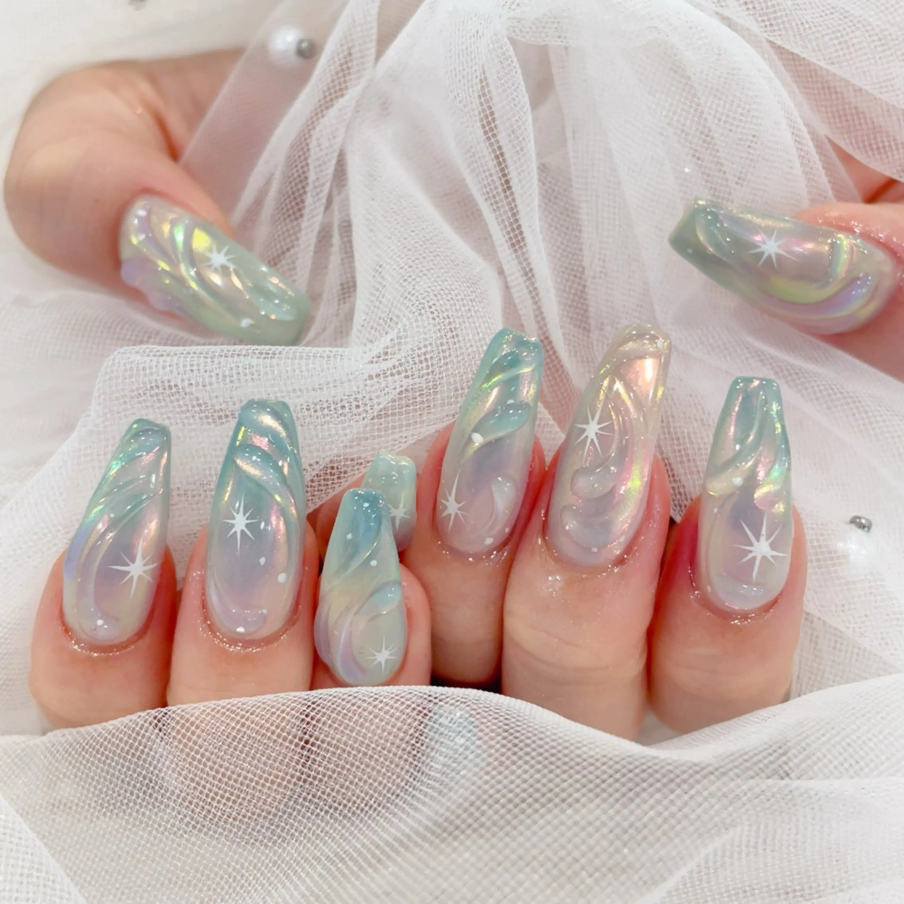 ロング ハンドネイル cho nailのネイルデザイン