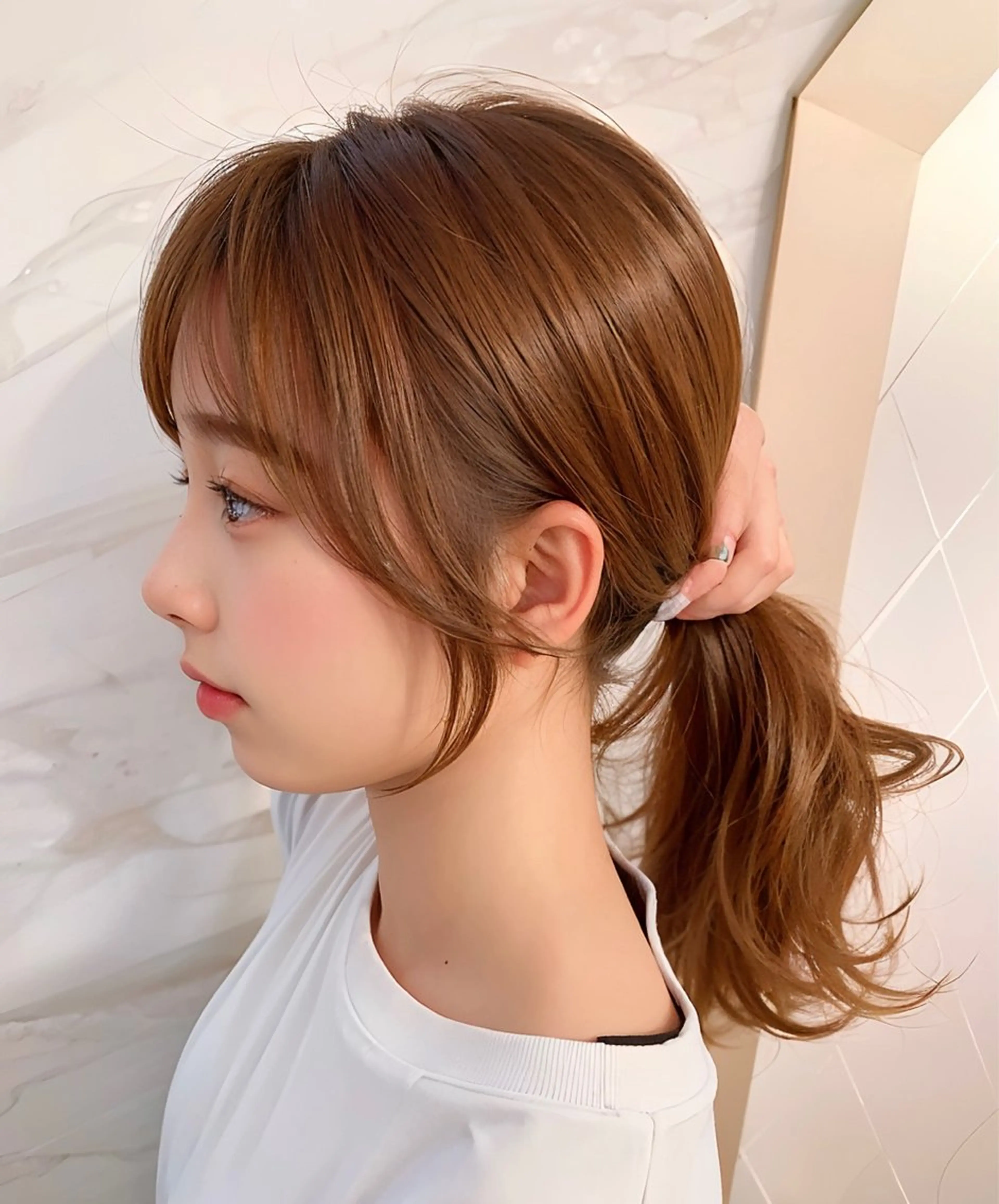 セミロング カラー パーマ ヘアアレンジ メンズ キッズ ネイル マツエク・マツパ アイブロウ メンズブリーチ メンズハイライト メンズ韓国風 ベージュカラー ブリーチ 平川 友理/韓国ヘア💘のヘアスタイル