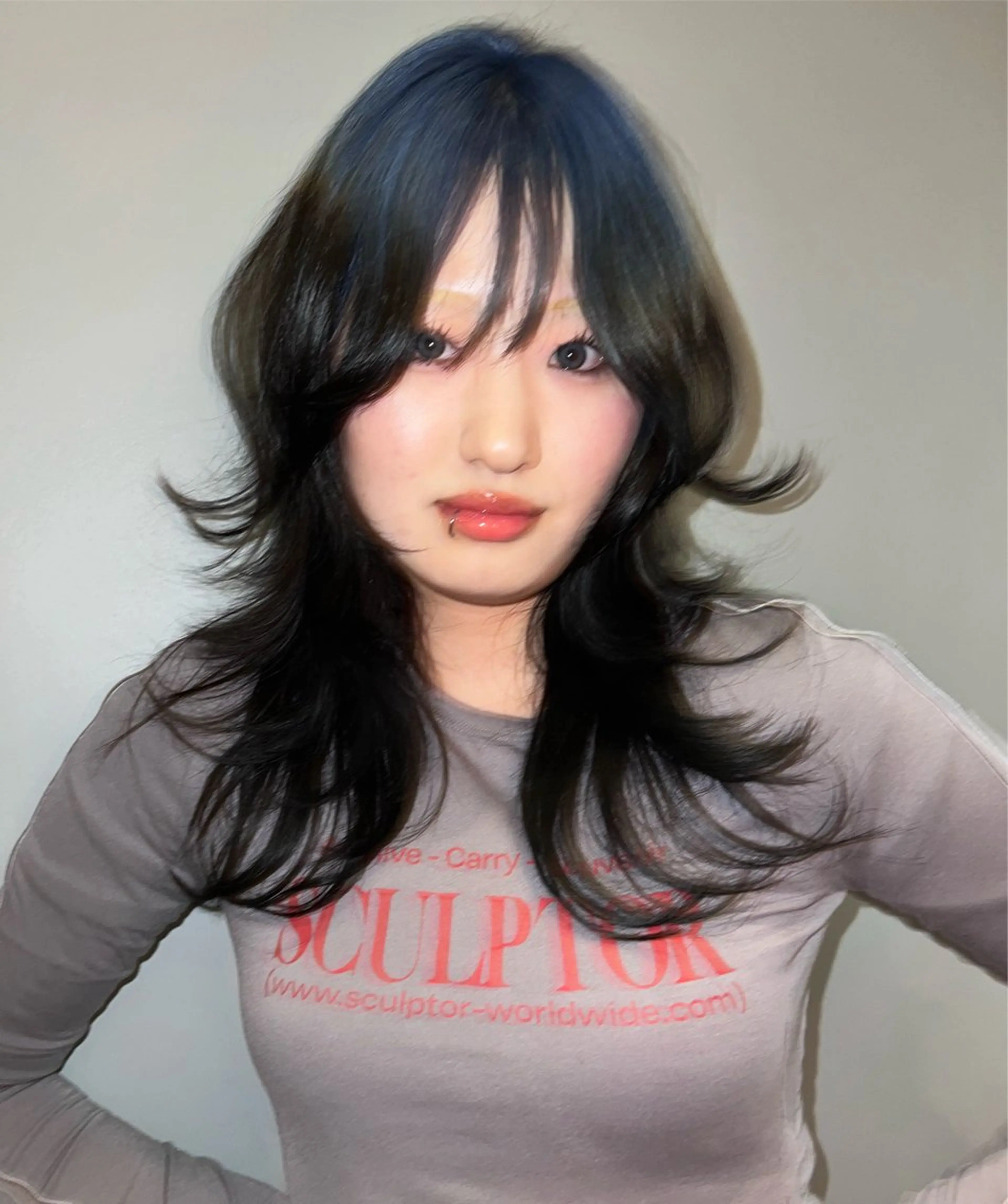 ロング カラー カット ヘアカラー haco＋所属・圧倒的デザイン力 店長🎨RENAのヘアスタイル
