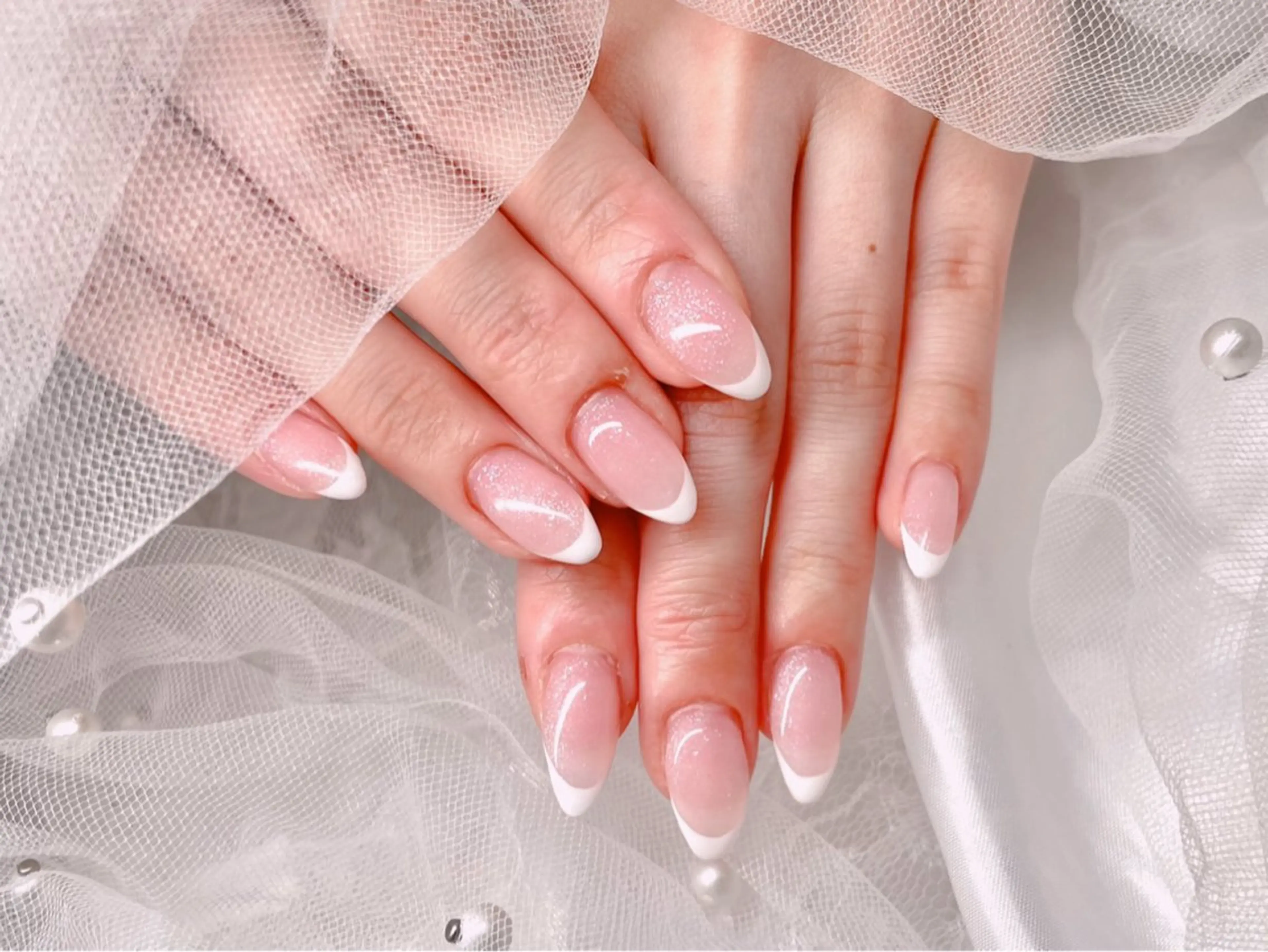 ネイル フレンチネイル ハンドネイル ゆりか ジョアアンジェ福島のネイルデザイン