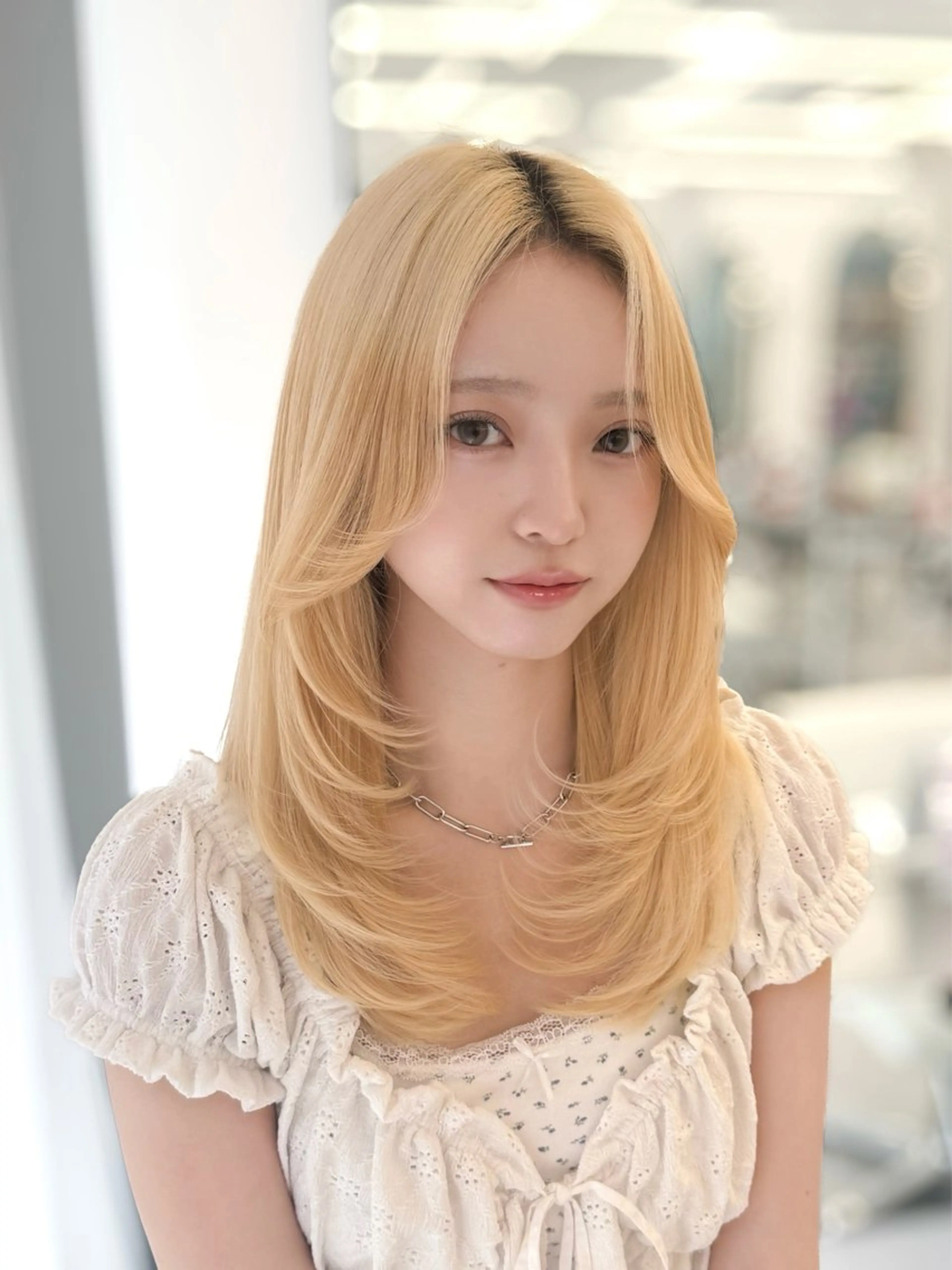 ロング カラー カット ヘアカラー トリートメント 韓国ガーリーヘア🎀 Sayaka🤍のヘアスタイル