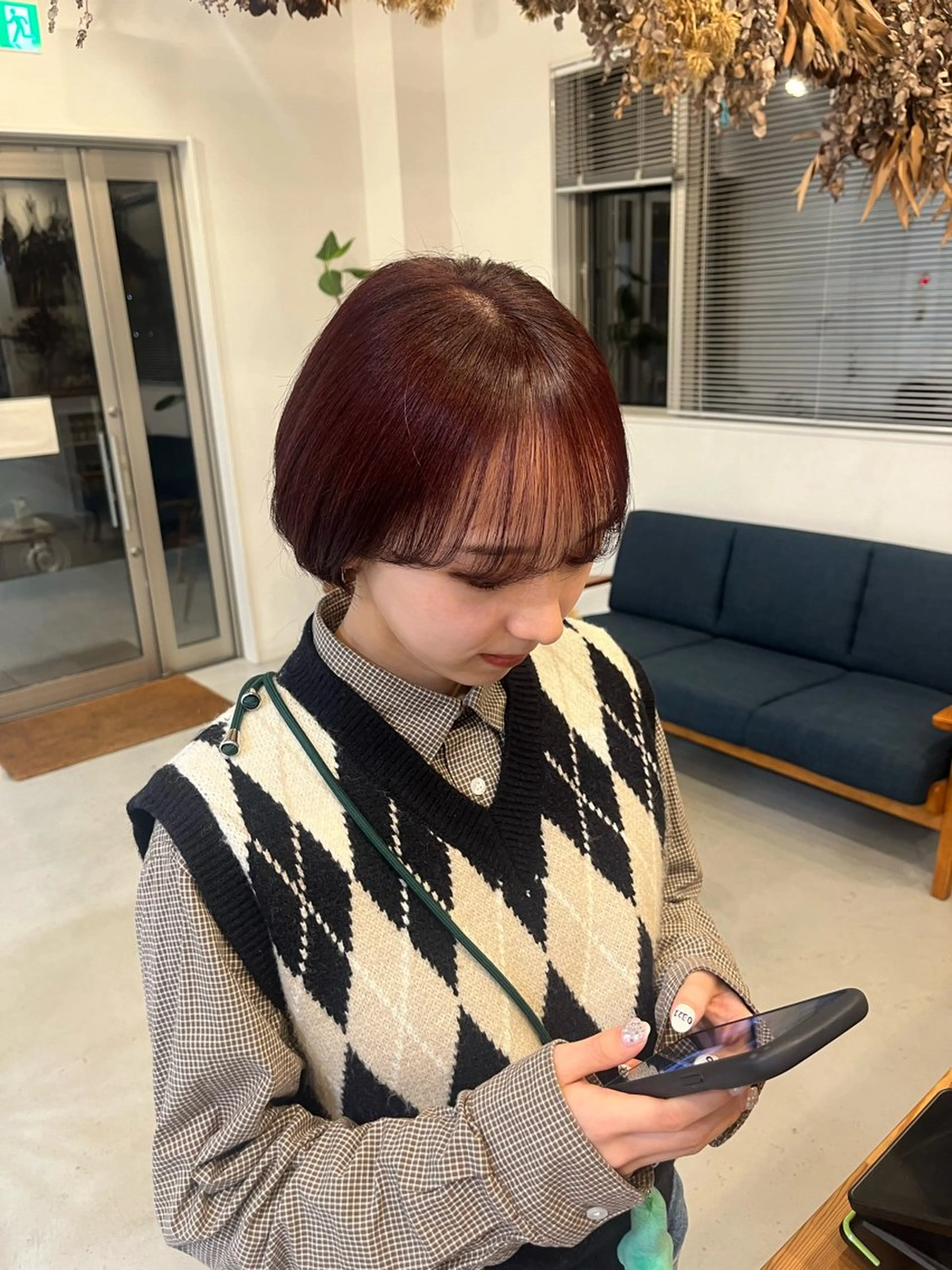 ショート カラー ブラウンカラー レッドカラー Gigi宇都宮所属・yunica/鶴田 miyu🍀のヘアスタイル