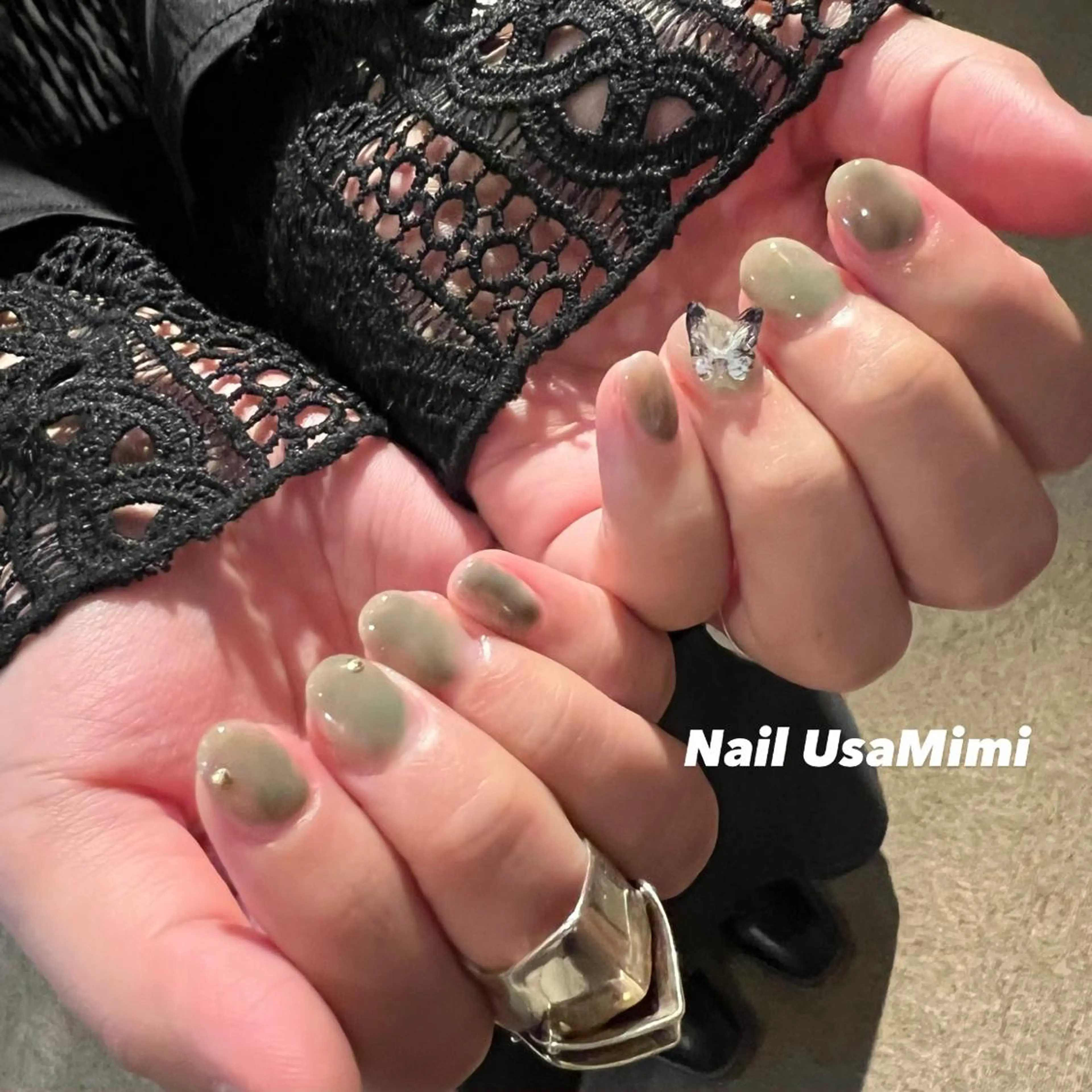 ネイル クリアネイル フットネイル ジェルネイル マグネットネイル 持ち込み 本町ネイルNail UsaMimiのネイルデザイン