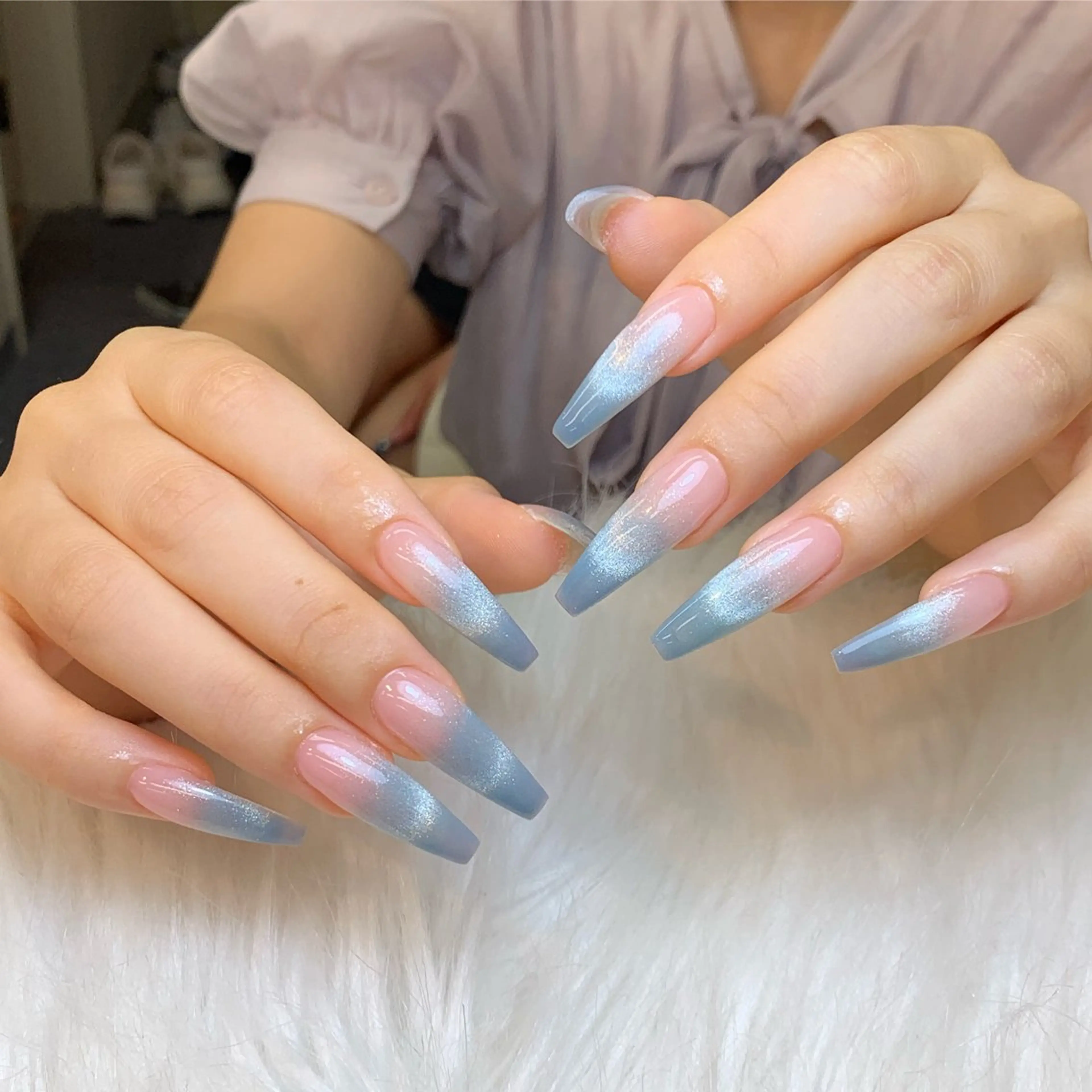 ネイル アートネイル 長さ出し ジェルネイル マグネットネイル ニュアンスネイル ハンドネイル Cloudy Chan Nailのネイルデザイン