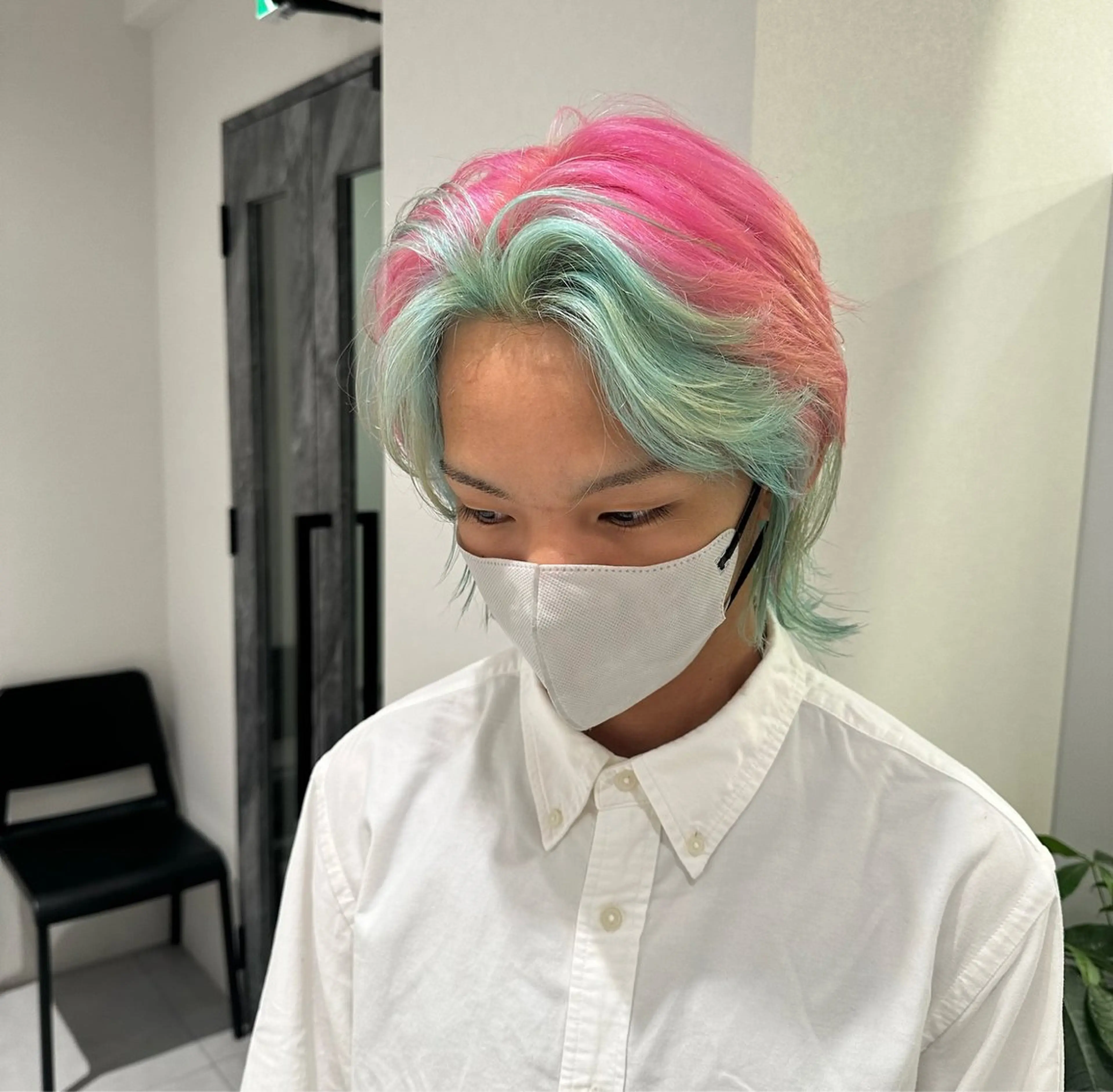 ミディアム メンズ ate.心斎橋 RYUKAのヘアスタイル