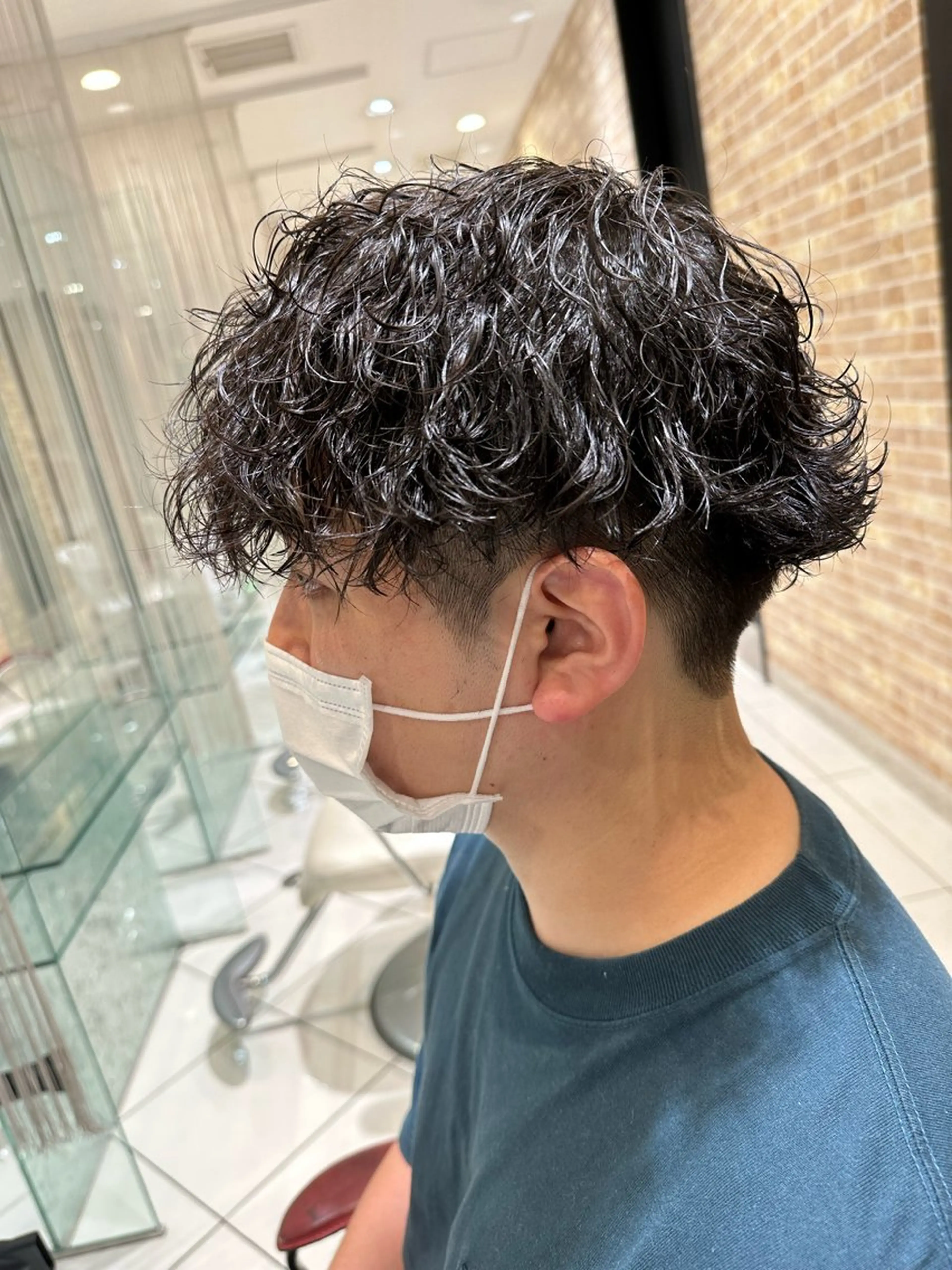 ショート パーマ メンズ メンズパーマ 波巻きパーマ 💈メンズ特化 美容師サキ💈のヘアスタイル