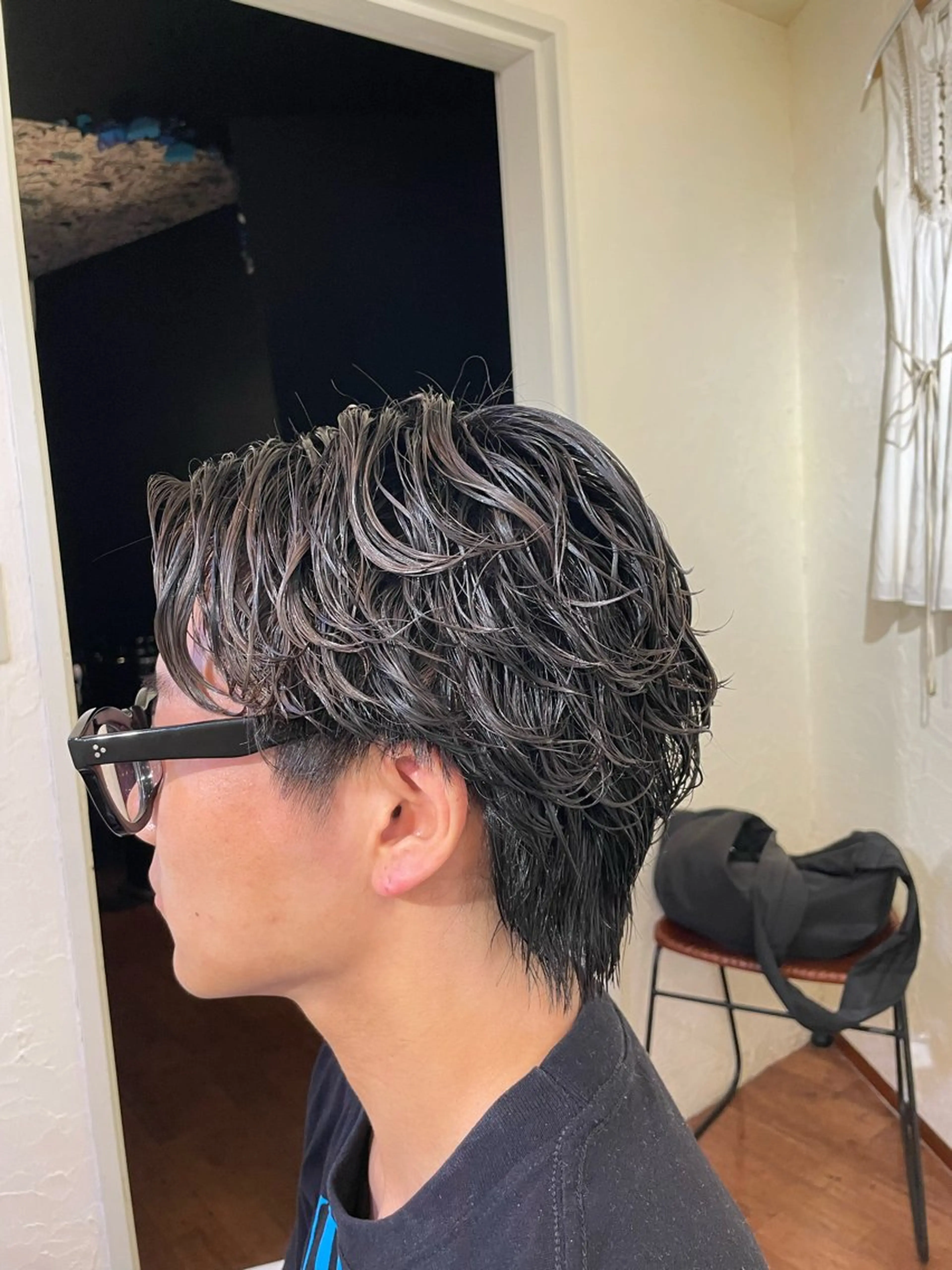 ショート パーマ メンズ カット パーマ 西岡 勇人のヘアスタイル