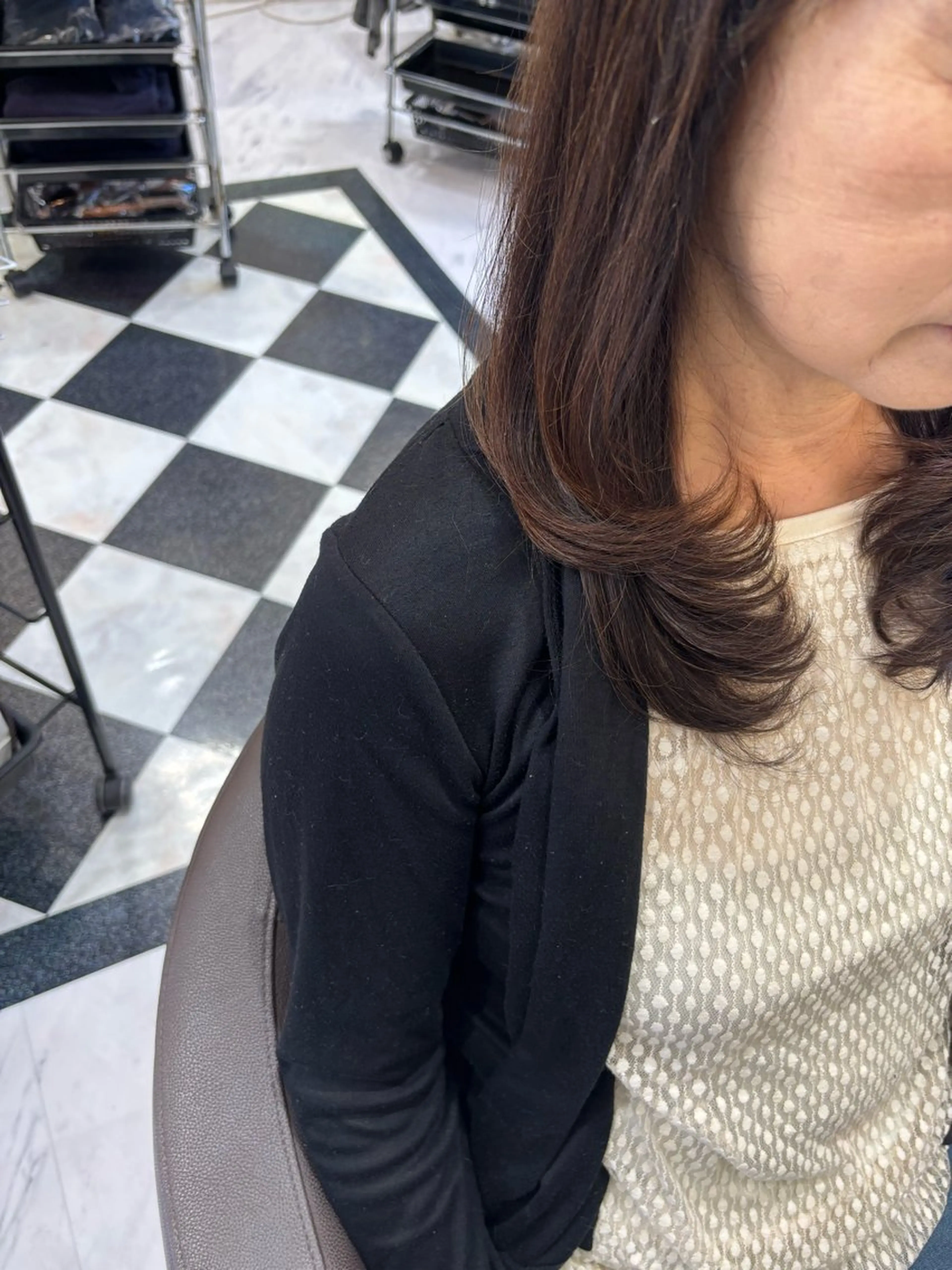 セミロング カット ヘアカラー トリートメント 竹之内 香織のヘアスタイル