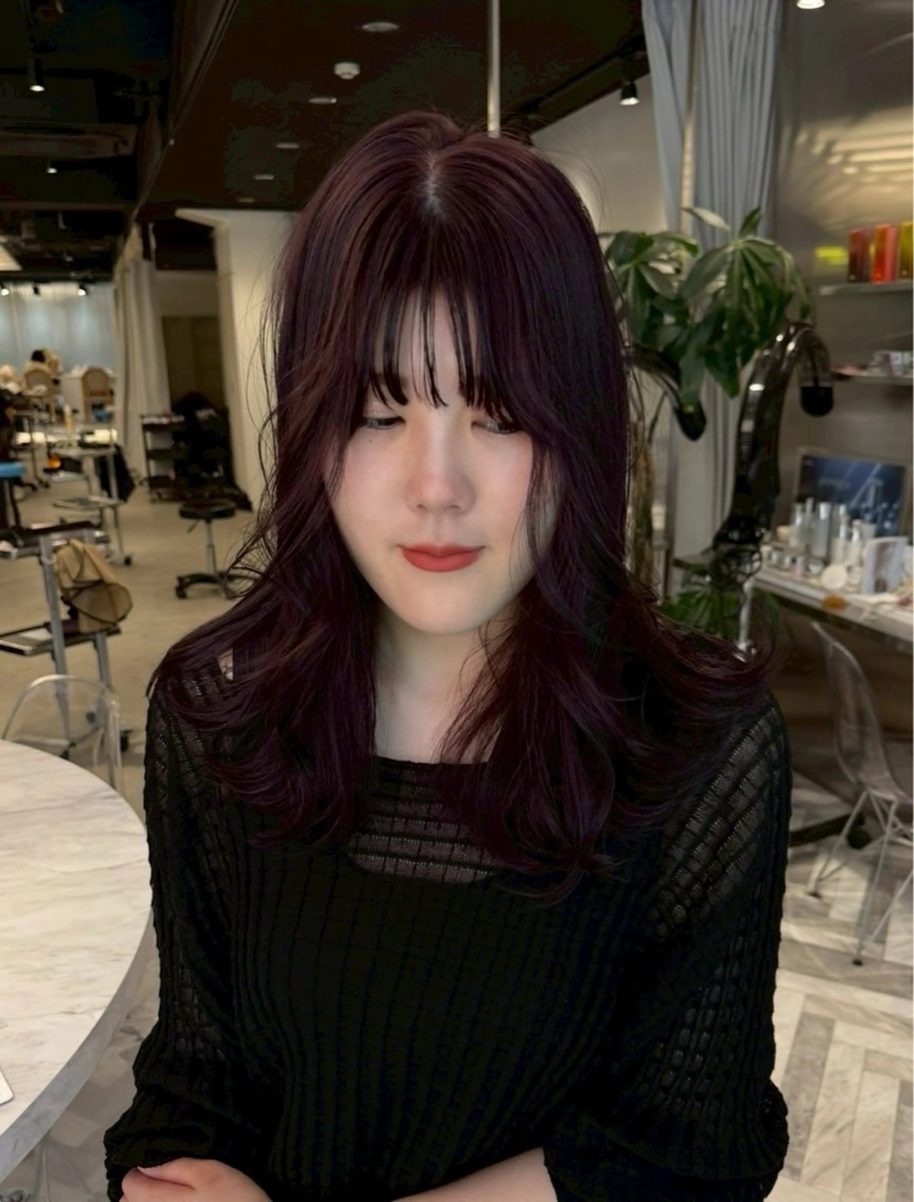 【ミニモ限定】大人気‼️ ダブルカラーワインレッド　🍎🍎🍒🍒🍓🍓「ブリーチなし」の写真