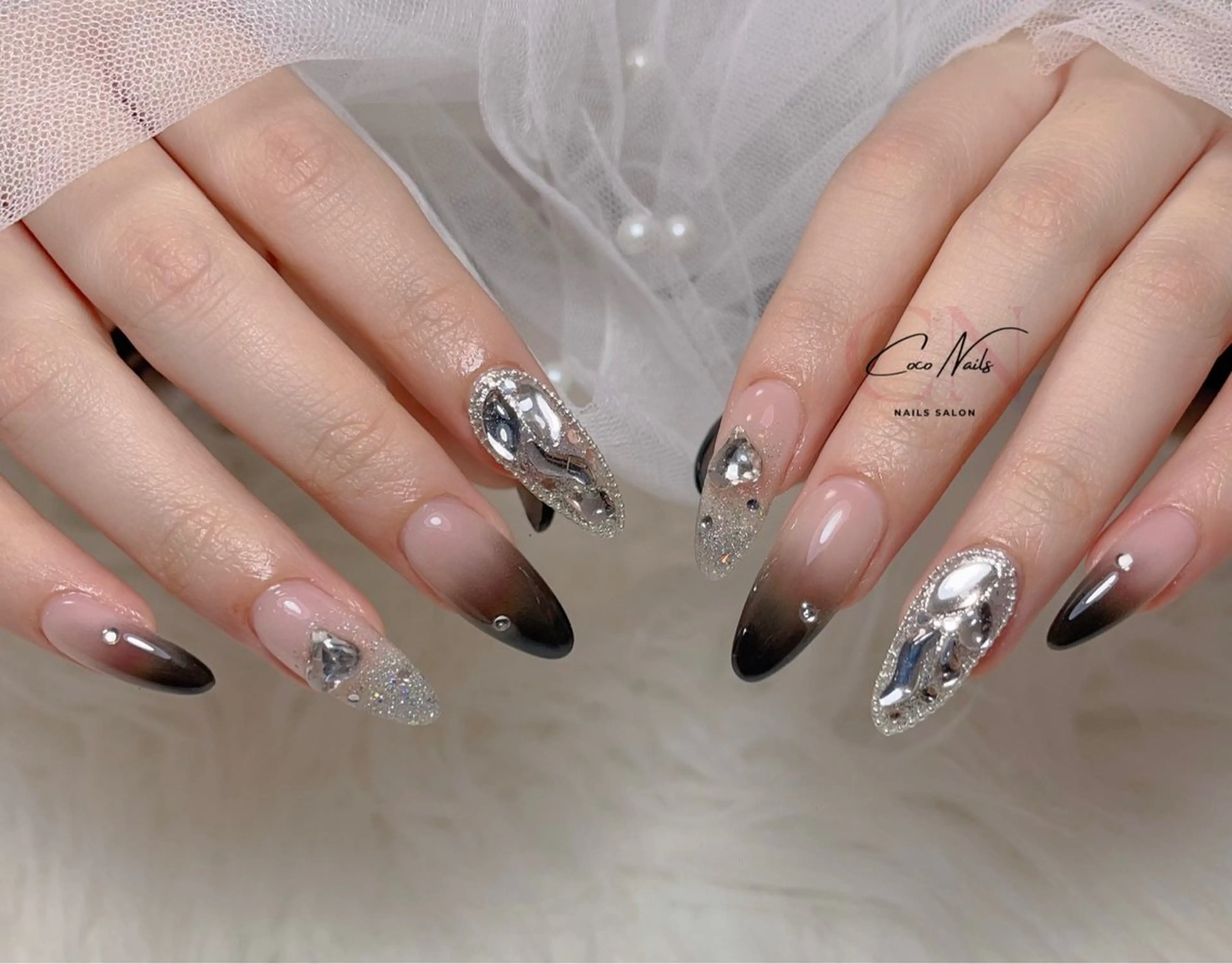 ネイル アートネイル フレンチネイル ジェルネイル 韓国ネイル ニュアンスネイル 波 なみのネイルデザイン