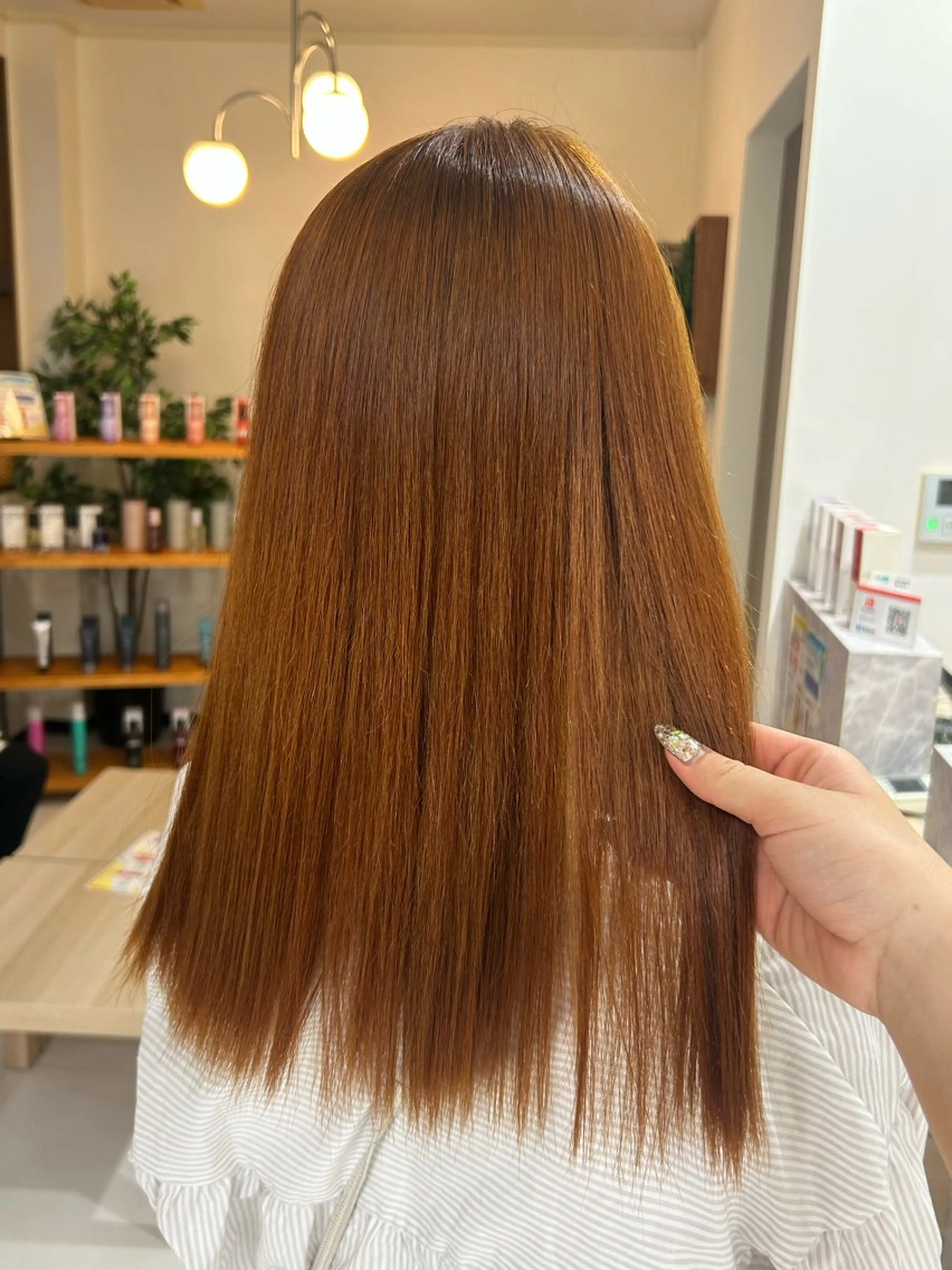 カラー ブラウンカラー オレンジ オレンジブラウン ヘアカラー 古市 凜のヘアスタイル