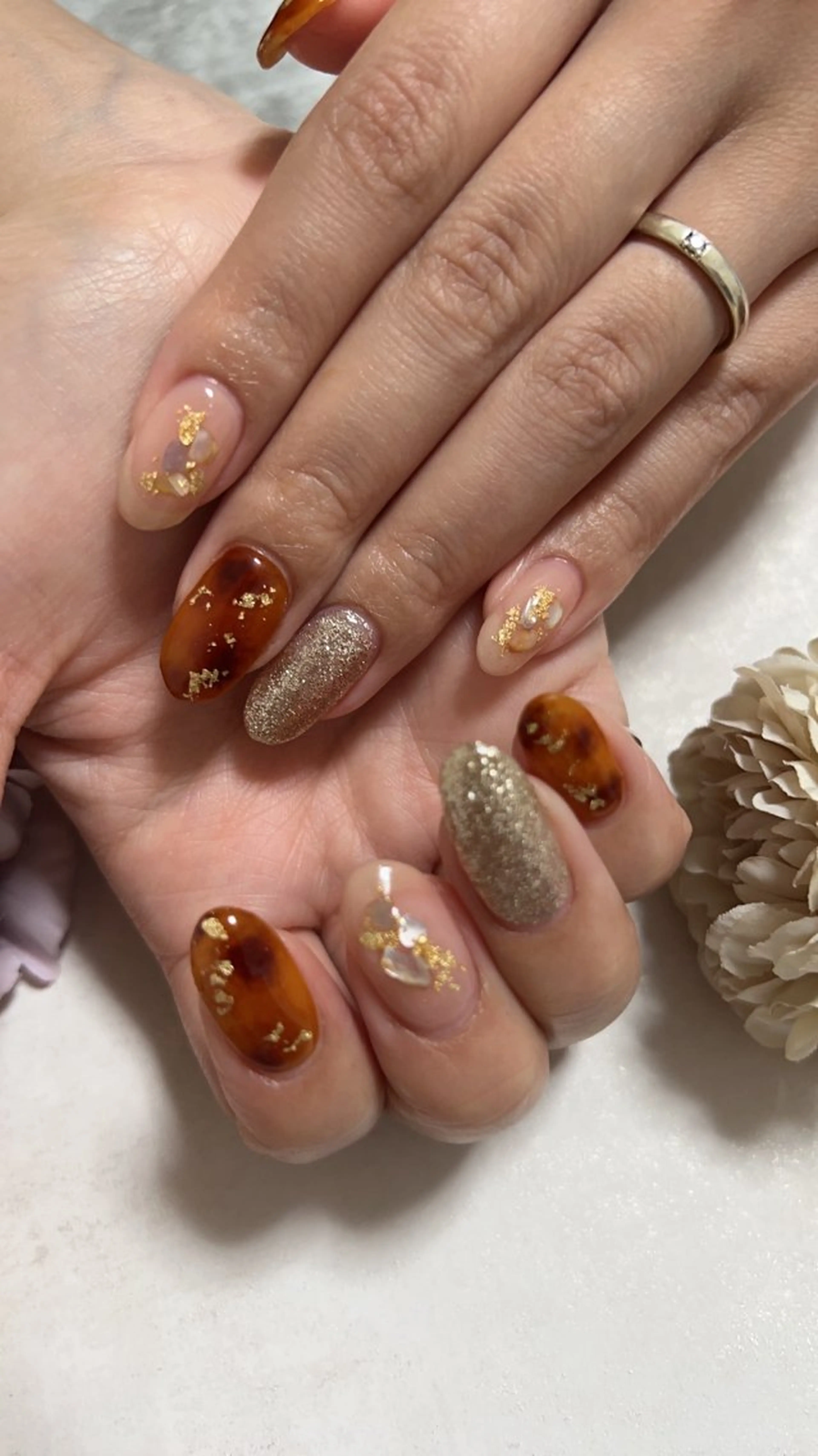 ネイル べっ甲ネイル ピュアネイル pureのネイルデザイン