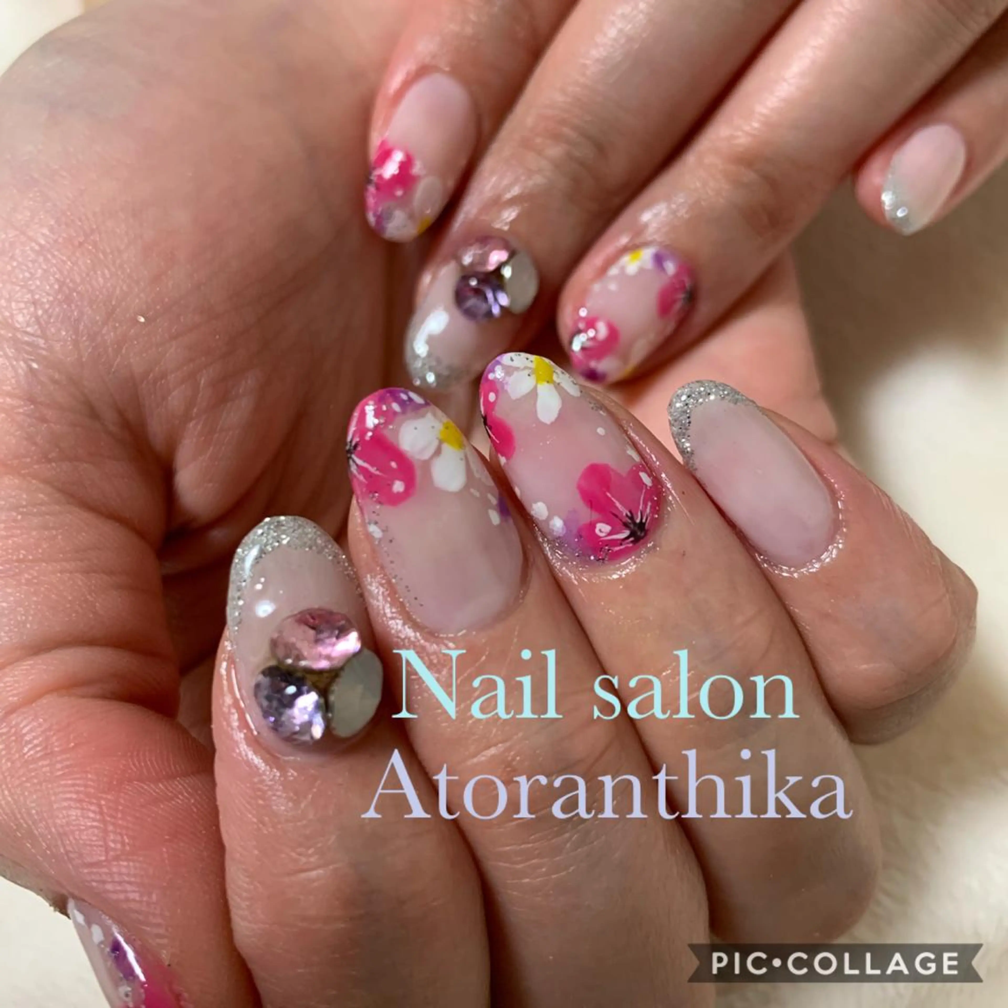 ネイル フラワーネイル ハンドネイル Nail salon Atlantica所属・Nail salon ✩ ｱﾄﾗﾝﾃｨｶのネイルデザイン