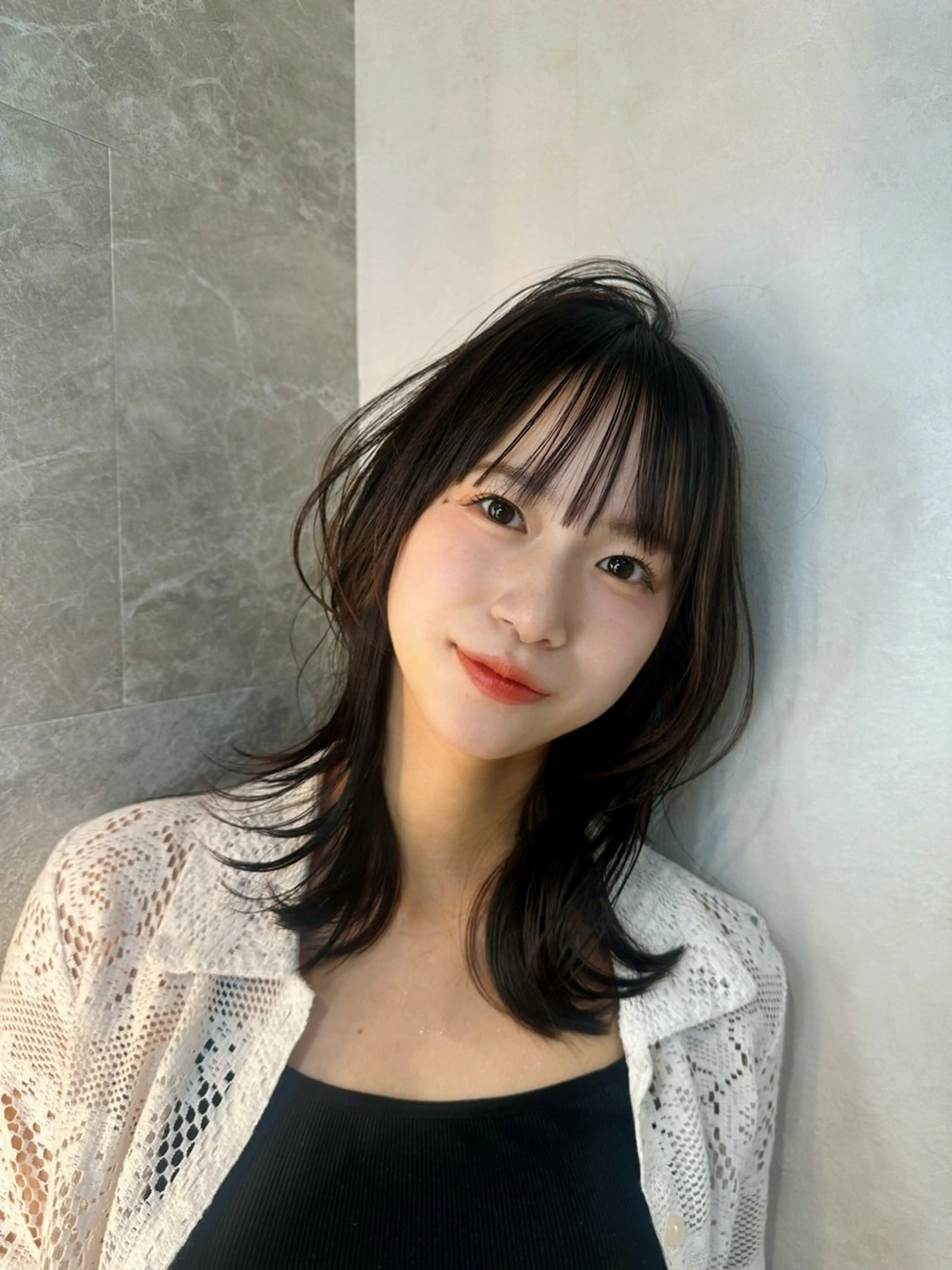 ミディアム くびれヘア カット ヘアカラー Lond rouge所属・💚銀座/ミディアム /美髪矯正/芦川💚のヘアスタイル