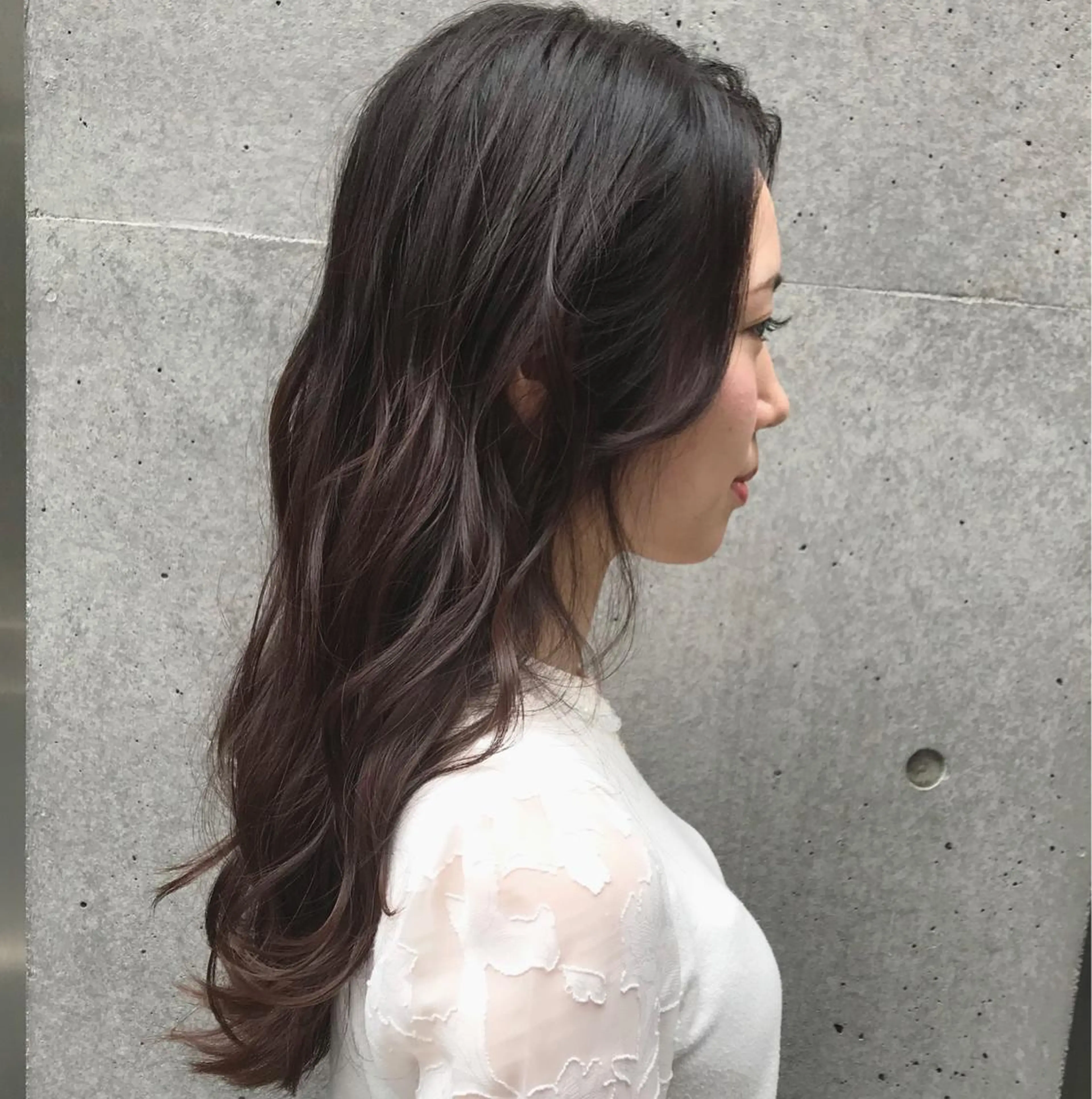 セミロング カラー グレージュ ラベンダーカラー ラベンダーグレージュ ラベンダーグレー ⭐️ アユミ⭐️のヘアスタイル