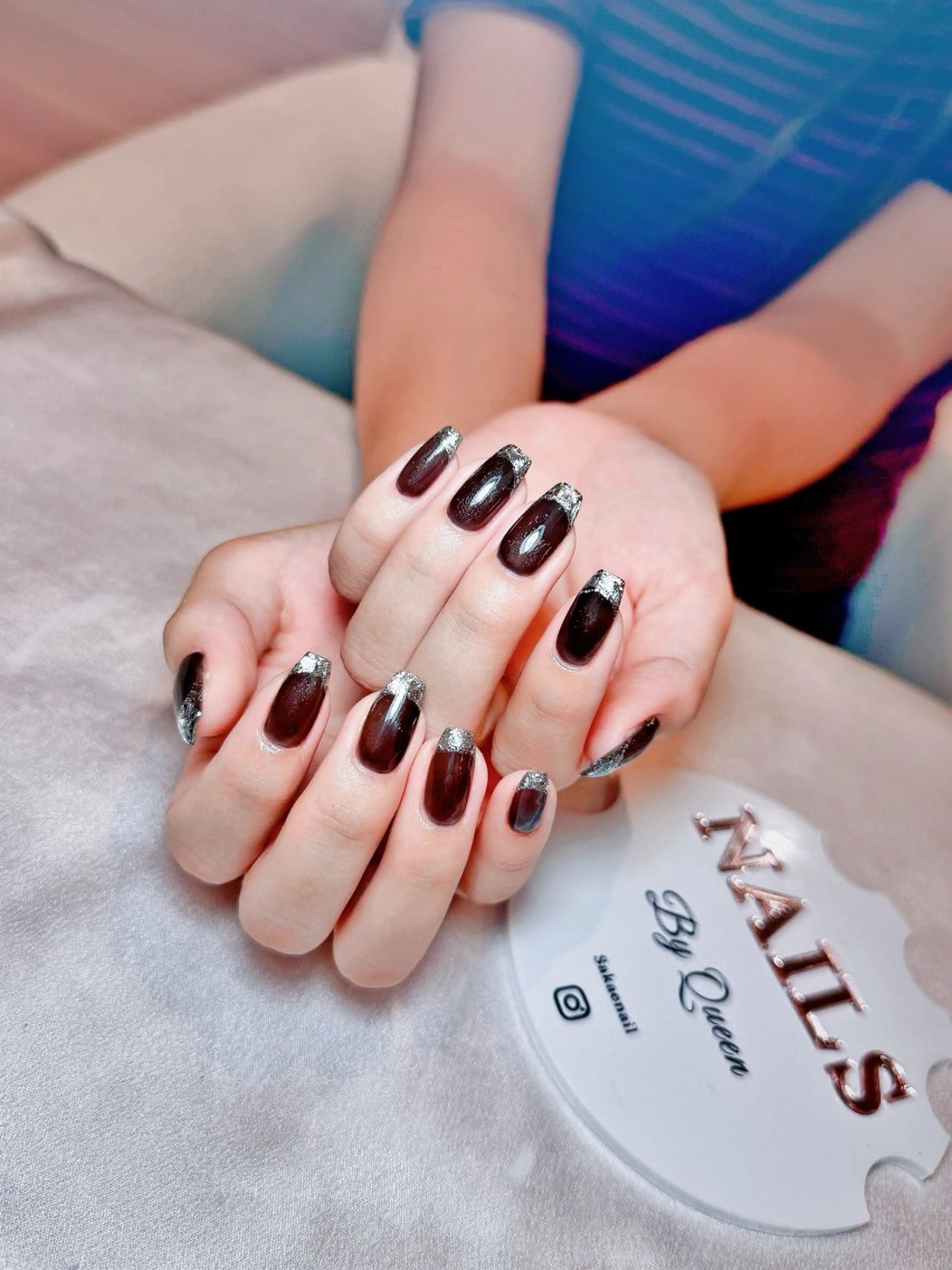 ネイル フレンチネイル ガラスフレンチ ハンドネイル Queen Nail Salon所属・Queen Nail Salonのネイルデザイン