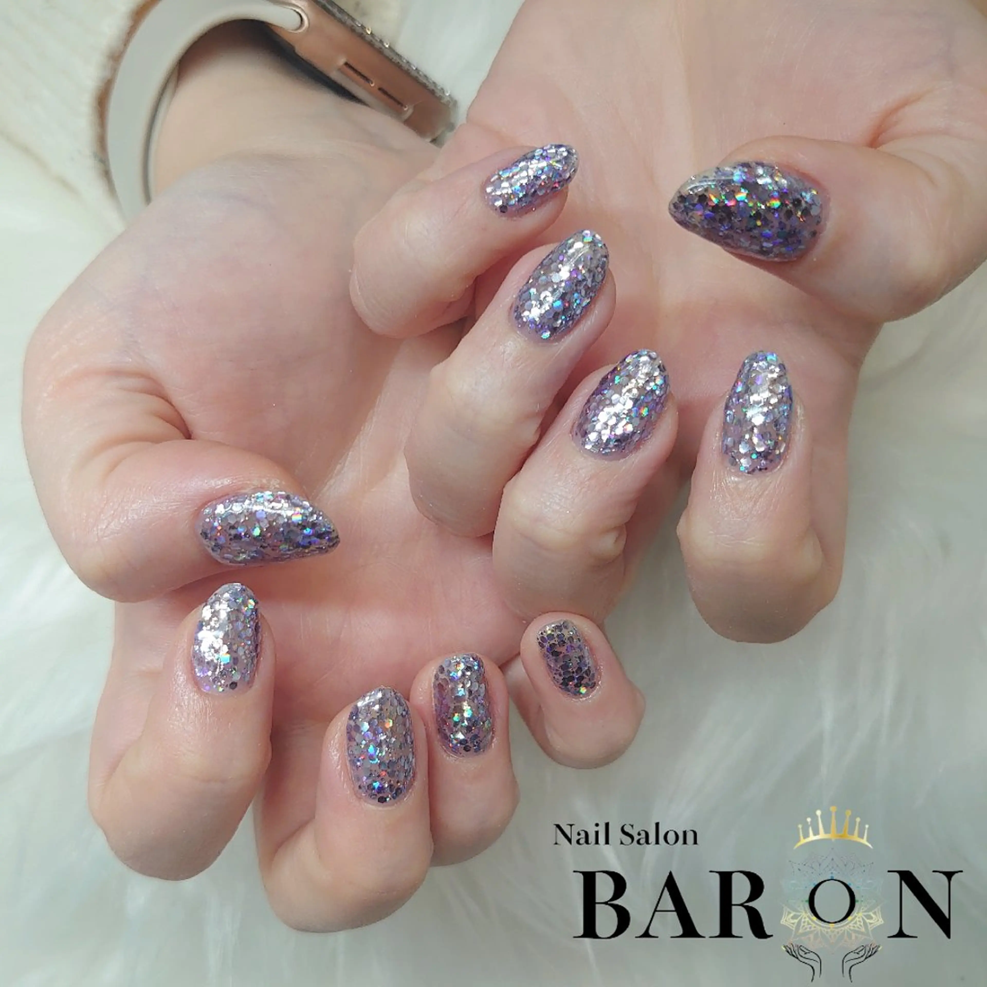 ネイル ラメ(グリッター) ワンカラーネイル ♛BARON♛ AOIのネイルデザイン