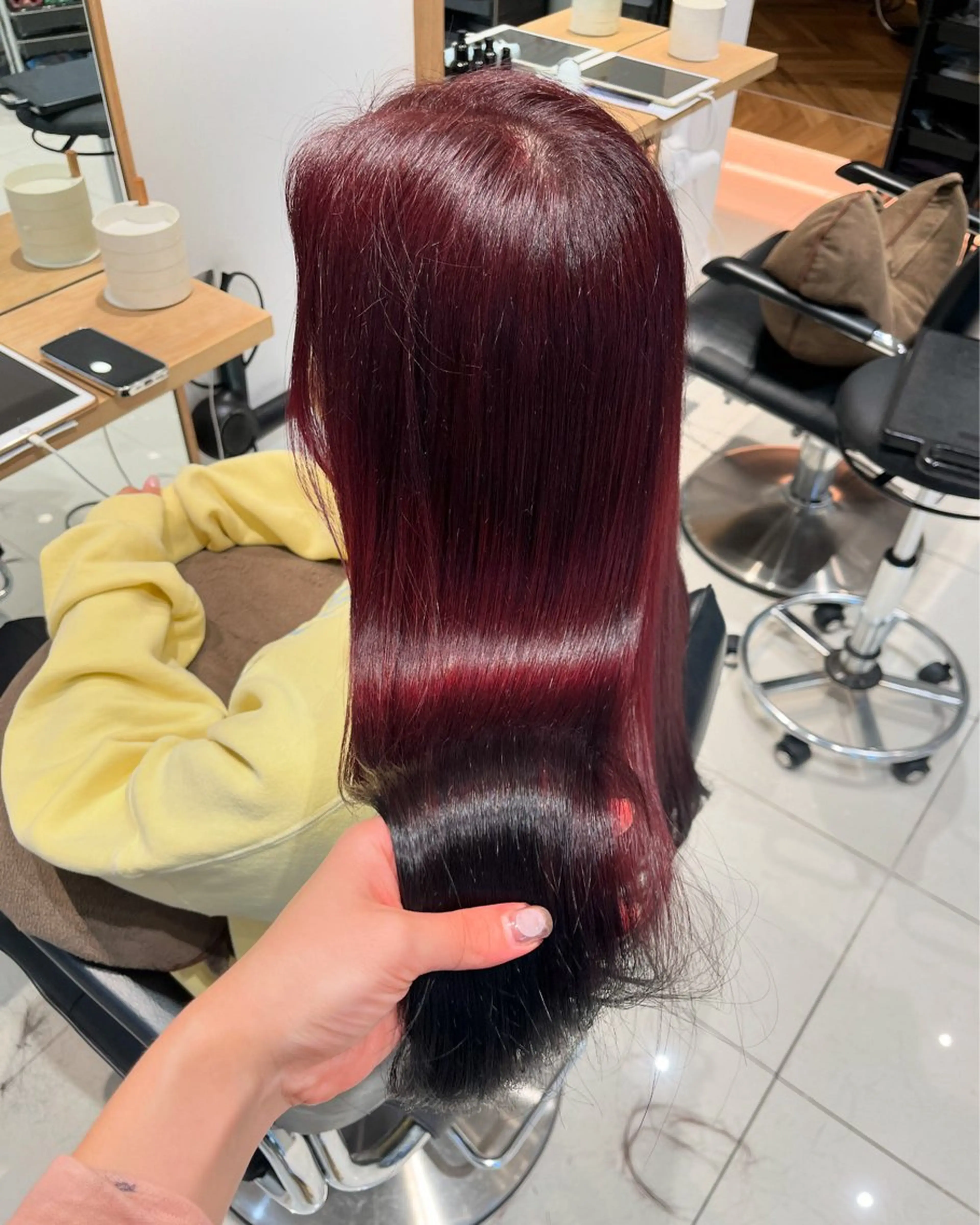 セミロング ヘアカラー トリートメント ヘアセット 艶髪/暖色カラー/ ◎RUKI.のヘアスタイル