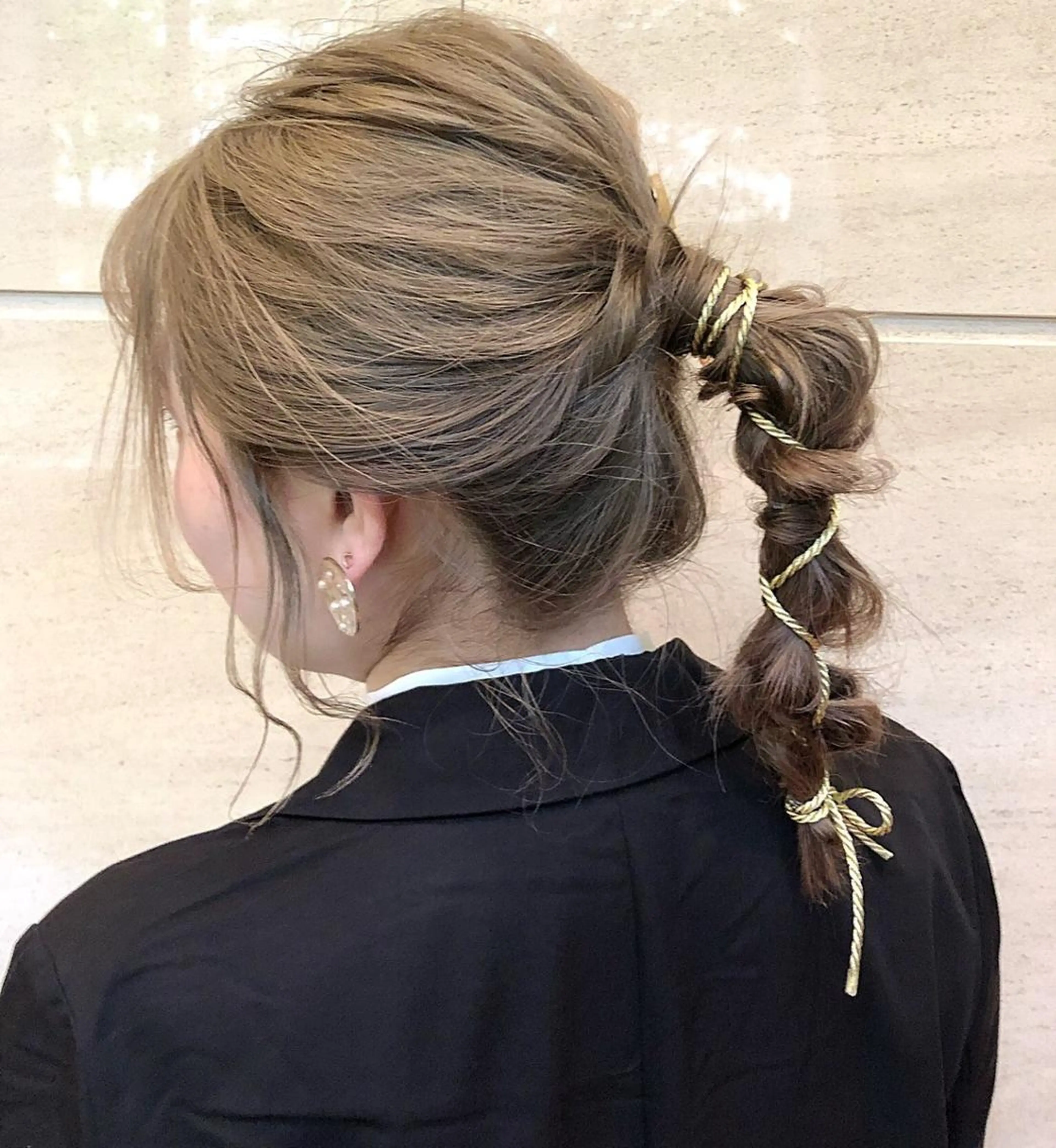 セミロング カラー ヘアアレンジ 結婚式・ブライダル PRIVATE SALON EYES所属・EYES リアのマツエク・マツパデザイン