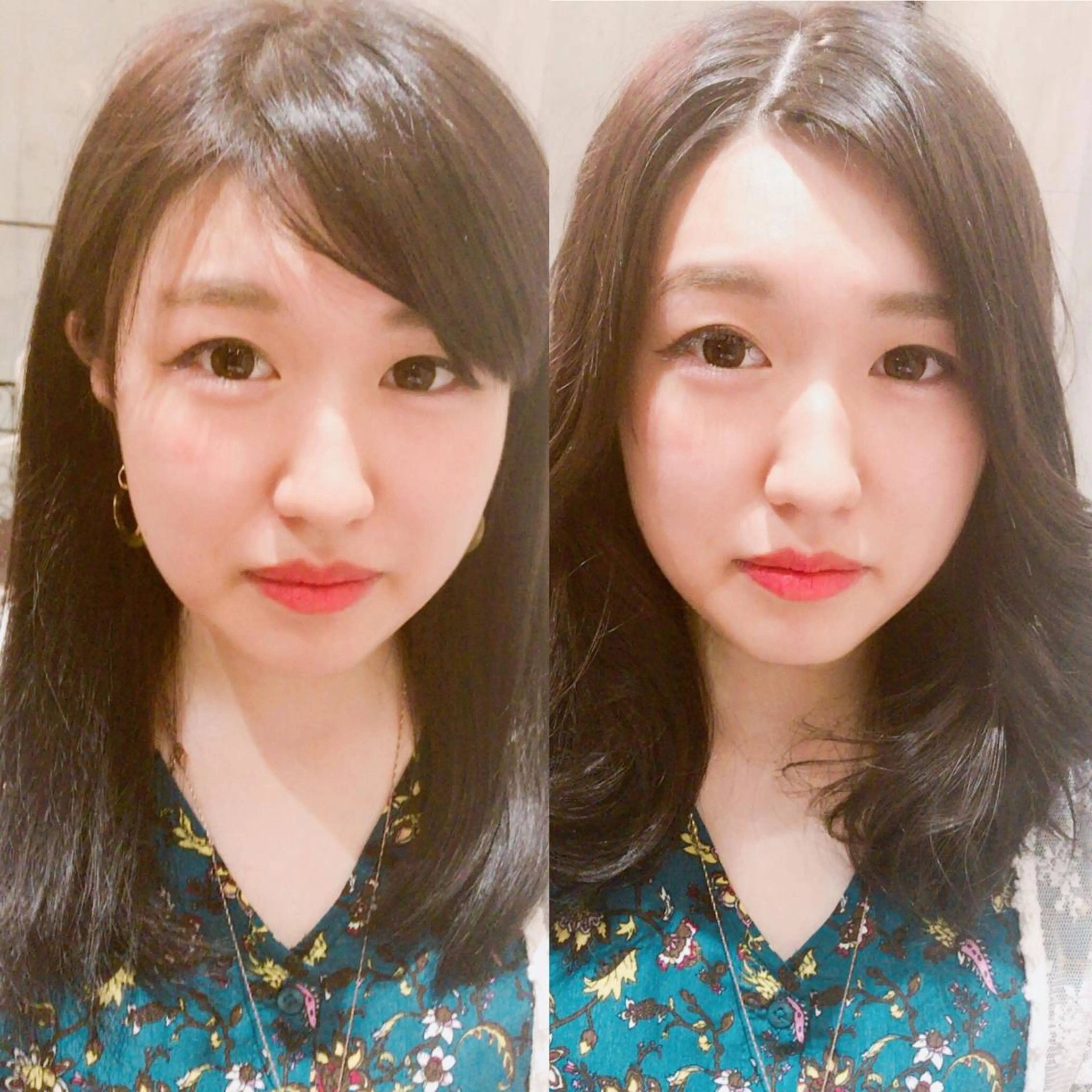 セミロング カラー ヘアアレンジ ネイル マツエク・マツパ シールエクステ ベージュカラー ブルーカラー ブルージュ ダブルカラー ACHFILO モデル募集のヘアスタイル