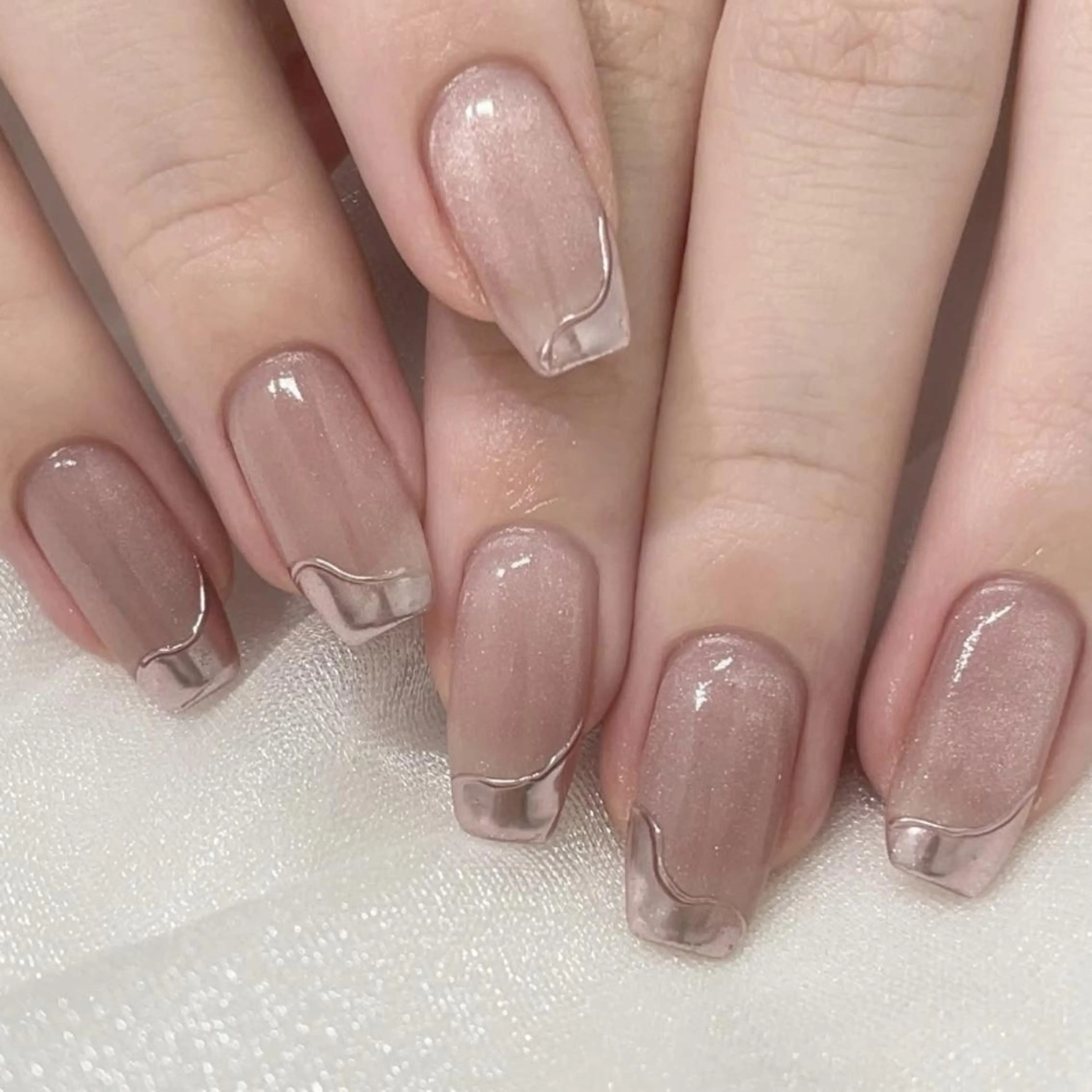 ネイル フットネイル フレンチネイル ジェルネイル ガラスフレンチ 韓国ネイル ハンドネイル ハンドケア MoriseNail 表参道 Ninaになのネイルデザイン