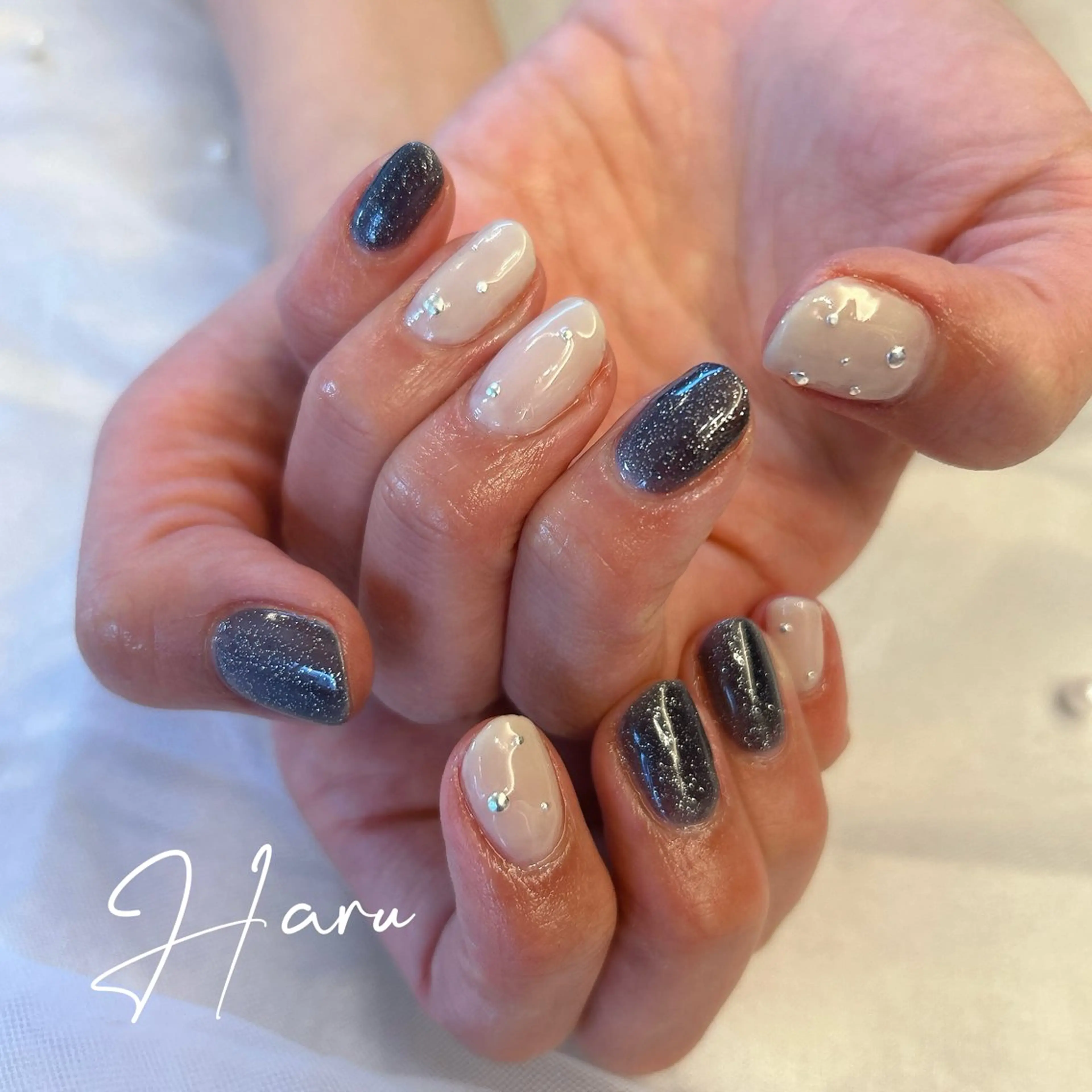 ネイル ネイビー Haru .mのネイルデザイン