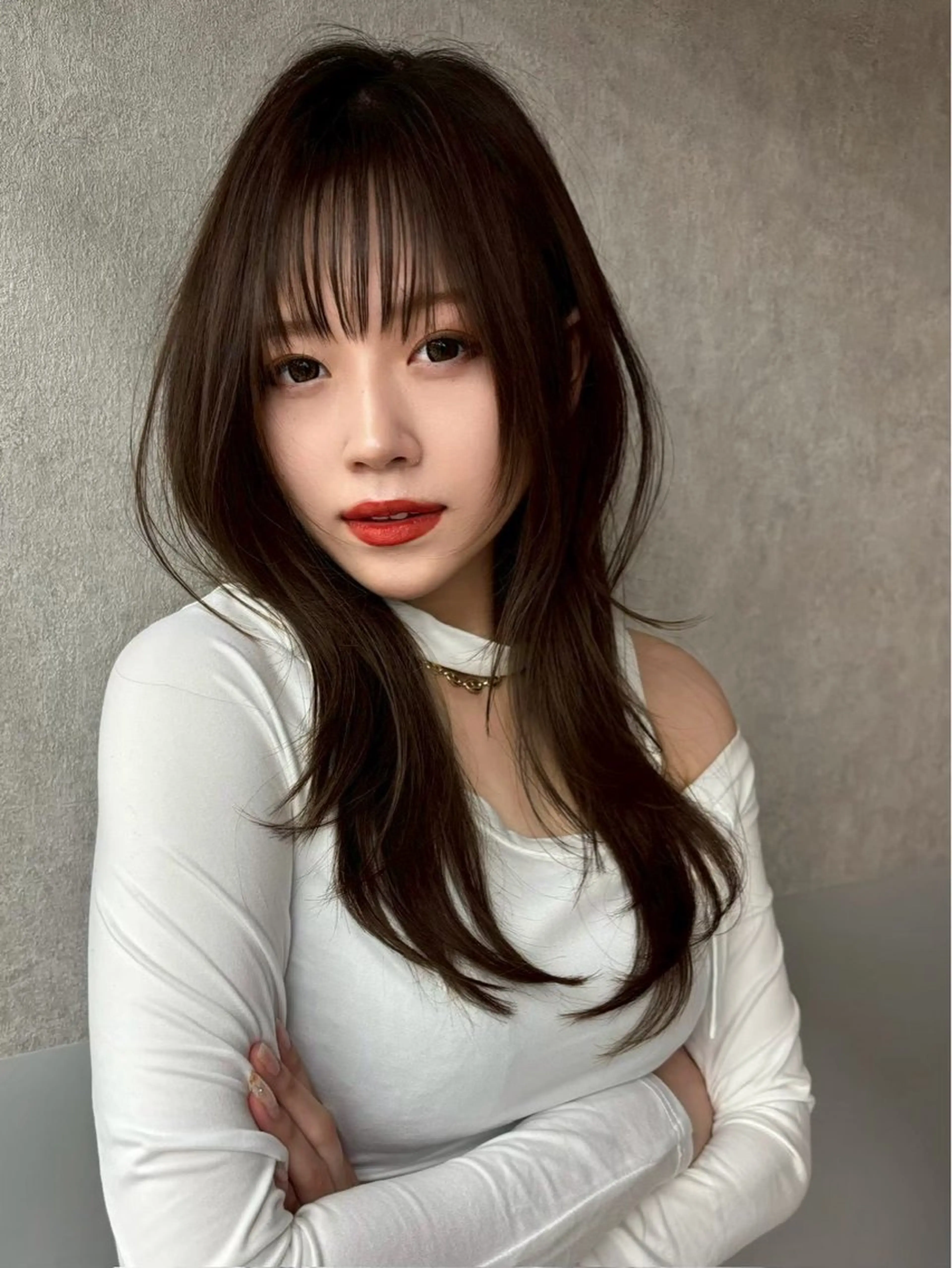 セミロング カラー ヘアカラー トリートメント Aster れおんのヘアスタイル