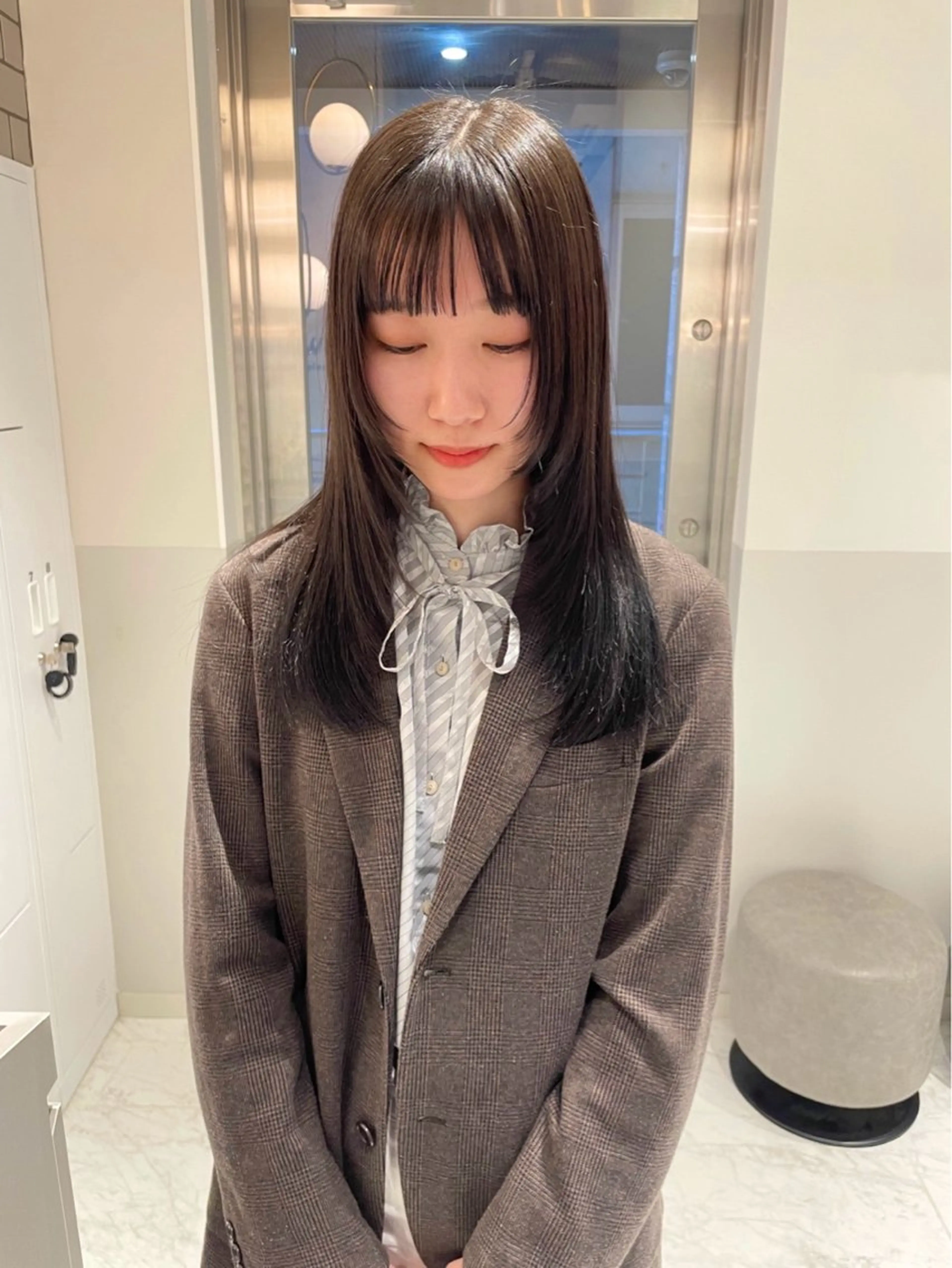 セミロング カラー カット ヘアカラー トリートメント satsuki ito/暖色、パーマのヘアスタイル