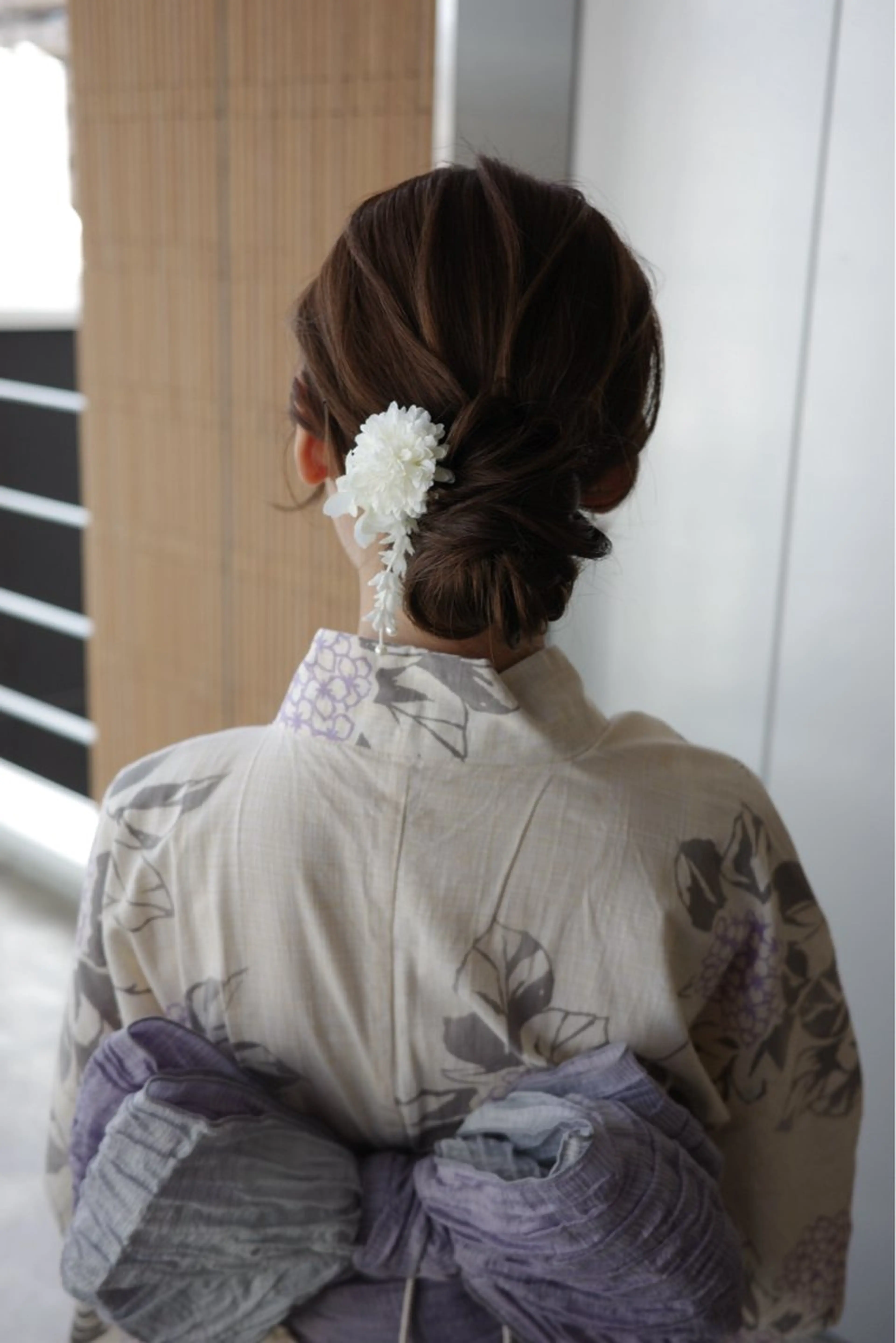 セミロング カラー ヘアアレンジ 浴衣 autre所属・大久保 ひでなりのヘアスタイル