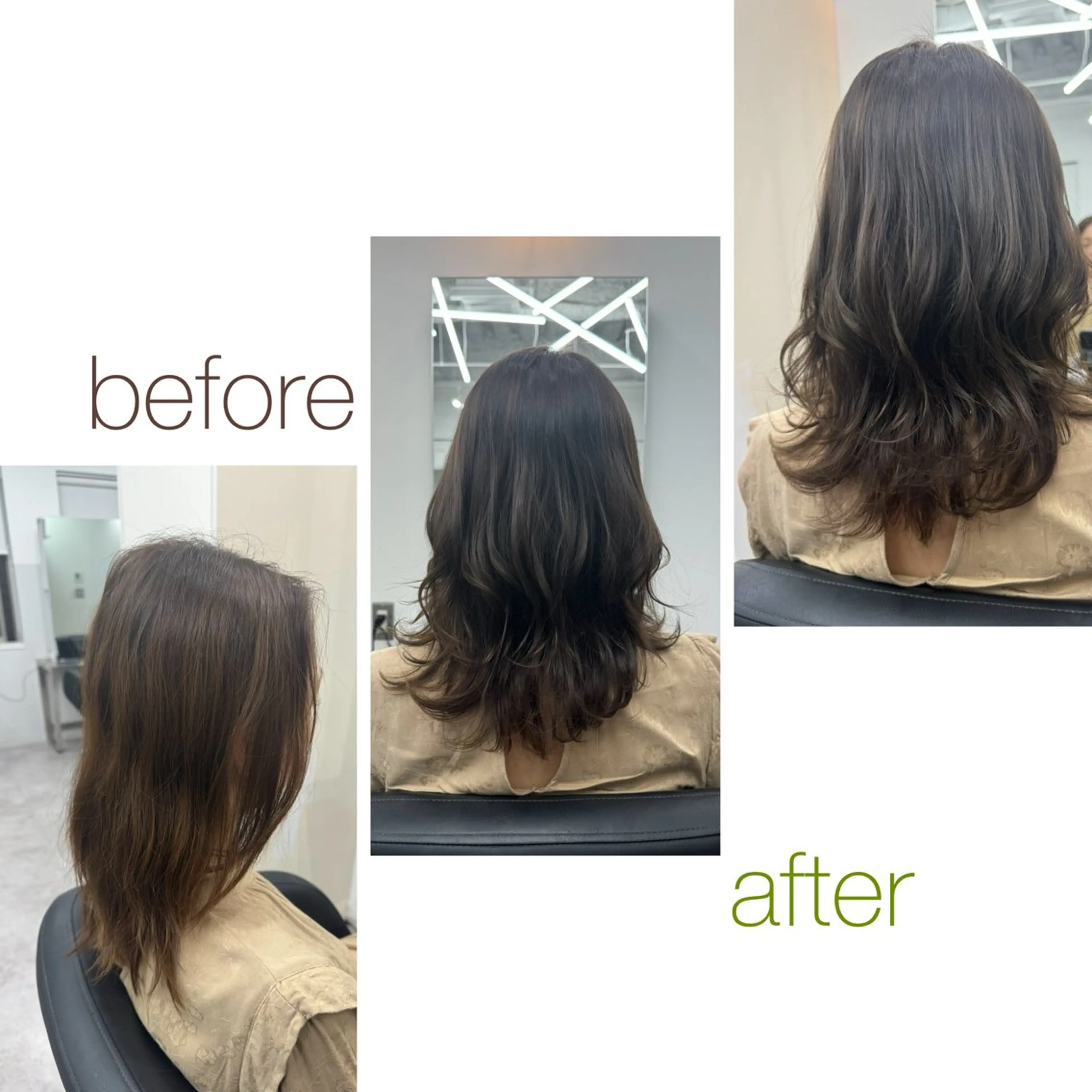 カラー 透明感カラー ヘアカラー トリートメント 🍎リンゴ 髪質改善🍎のヘアスタイル