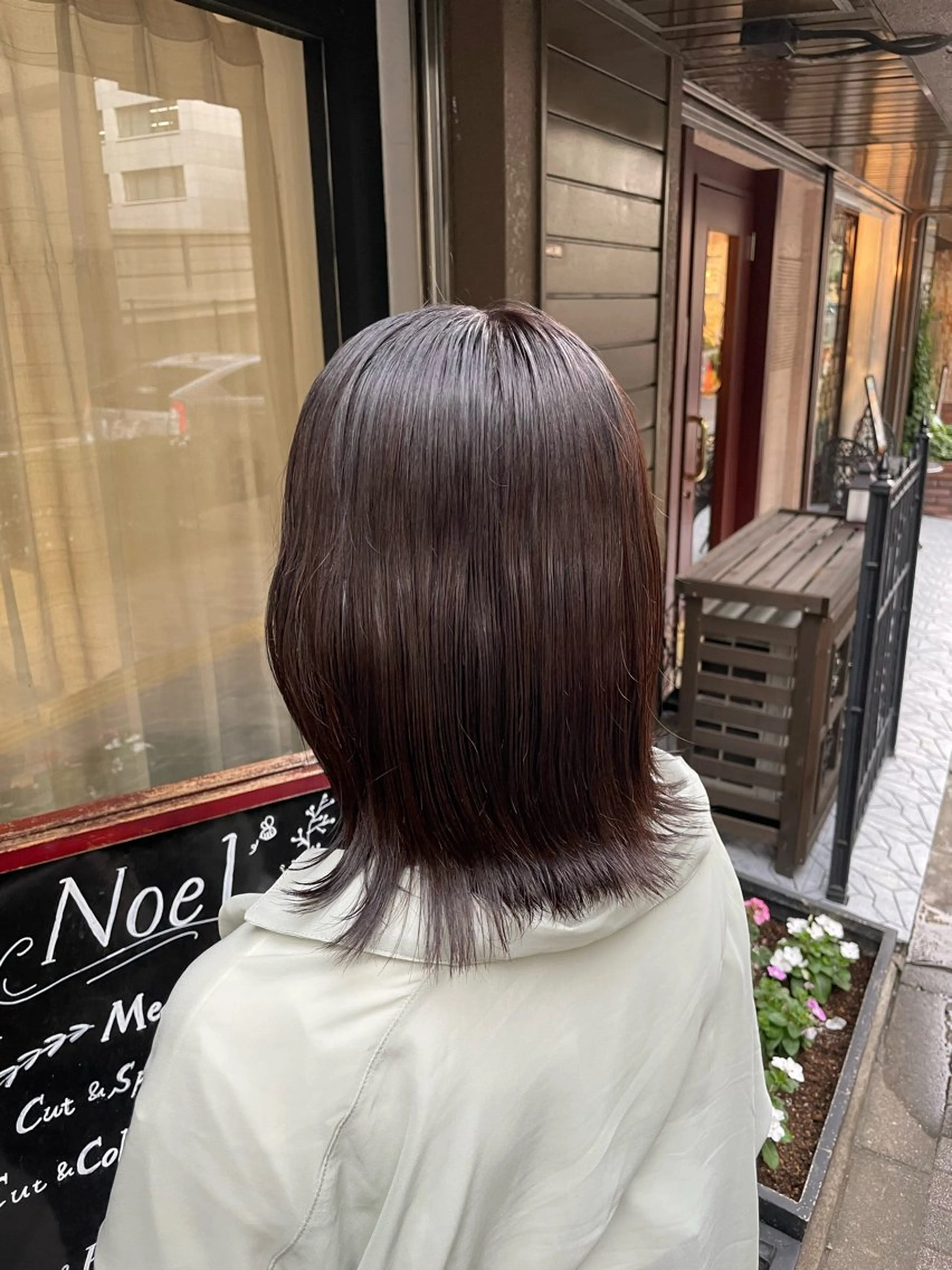 セミロング カラー アッシュ アッシュブラウン ブラウンカラー ヘアカラー ヘッドスパ ✨メンズ縮毛モデル 募集✨イブキのヘアスタイル
