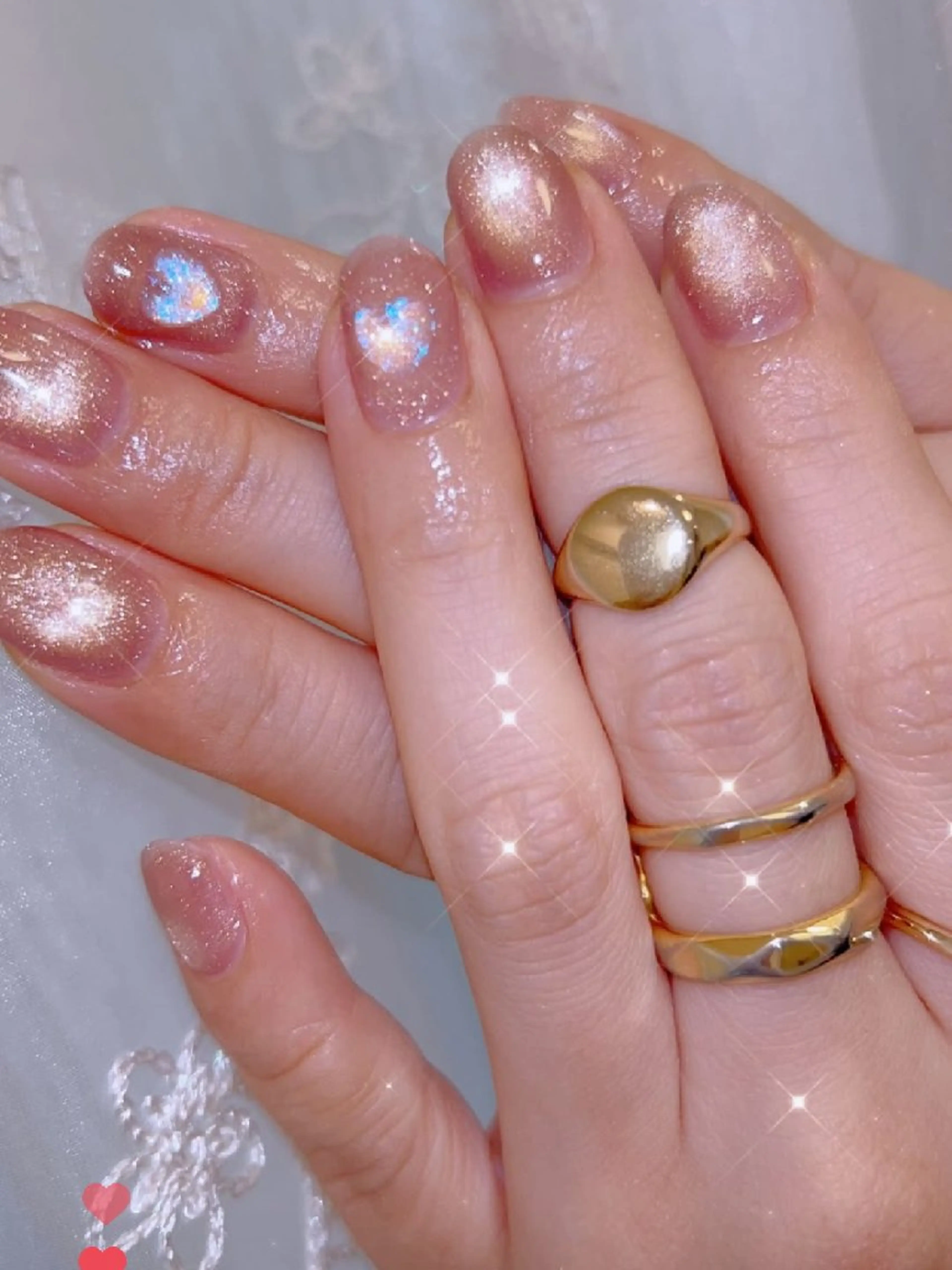 ネイル 長さ出し ジェルネイル 韓国ネイル マグネットネイル ニュアンスネイル ハンドネイル I LOVE ME NAIL.｡.:*♡のネイルデザイン