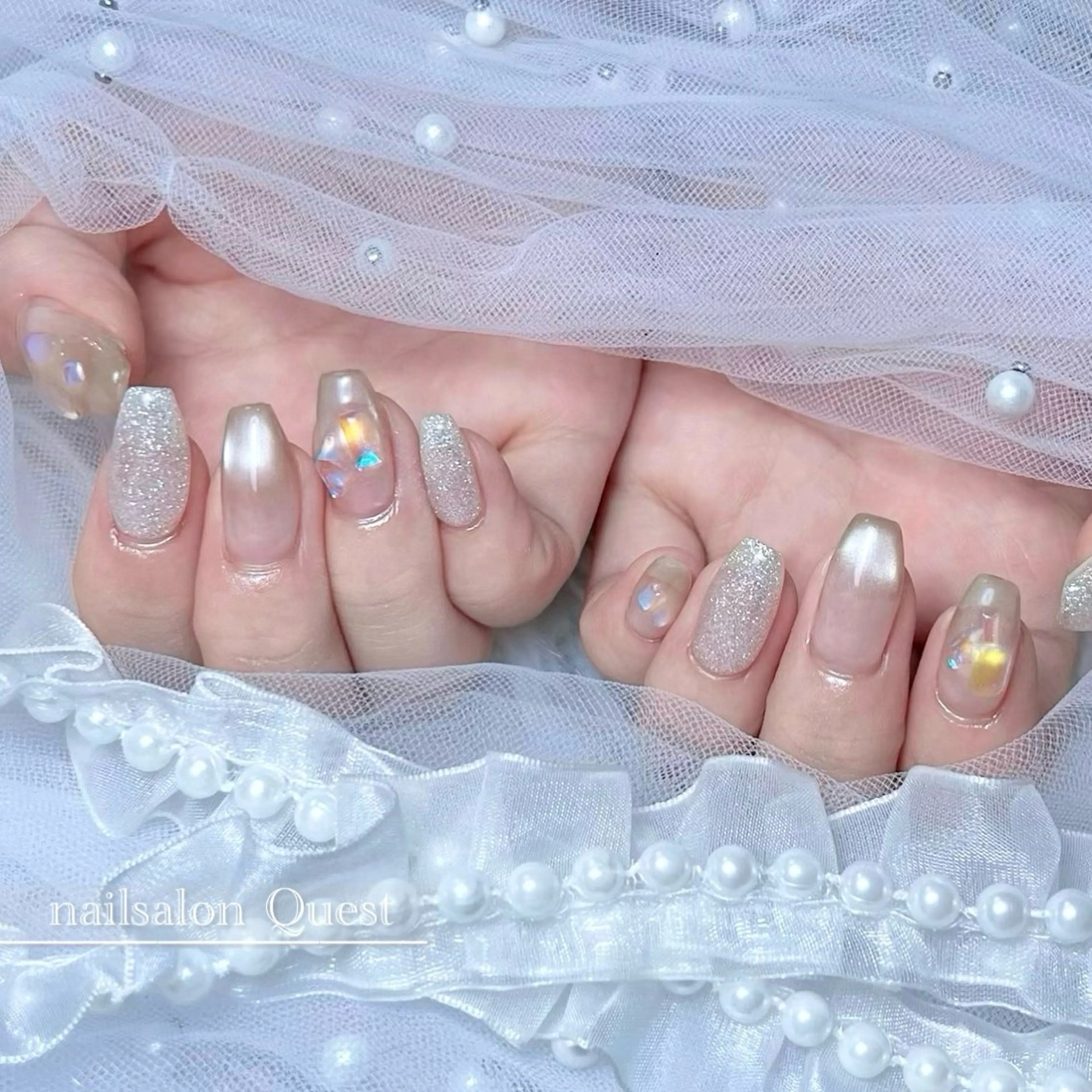 ネイル キラキラネイル ラメ(グリッター) ハンドネイル nailsalon Questのネイルデザイン