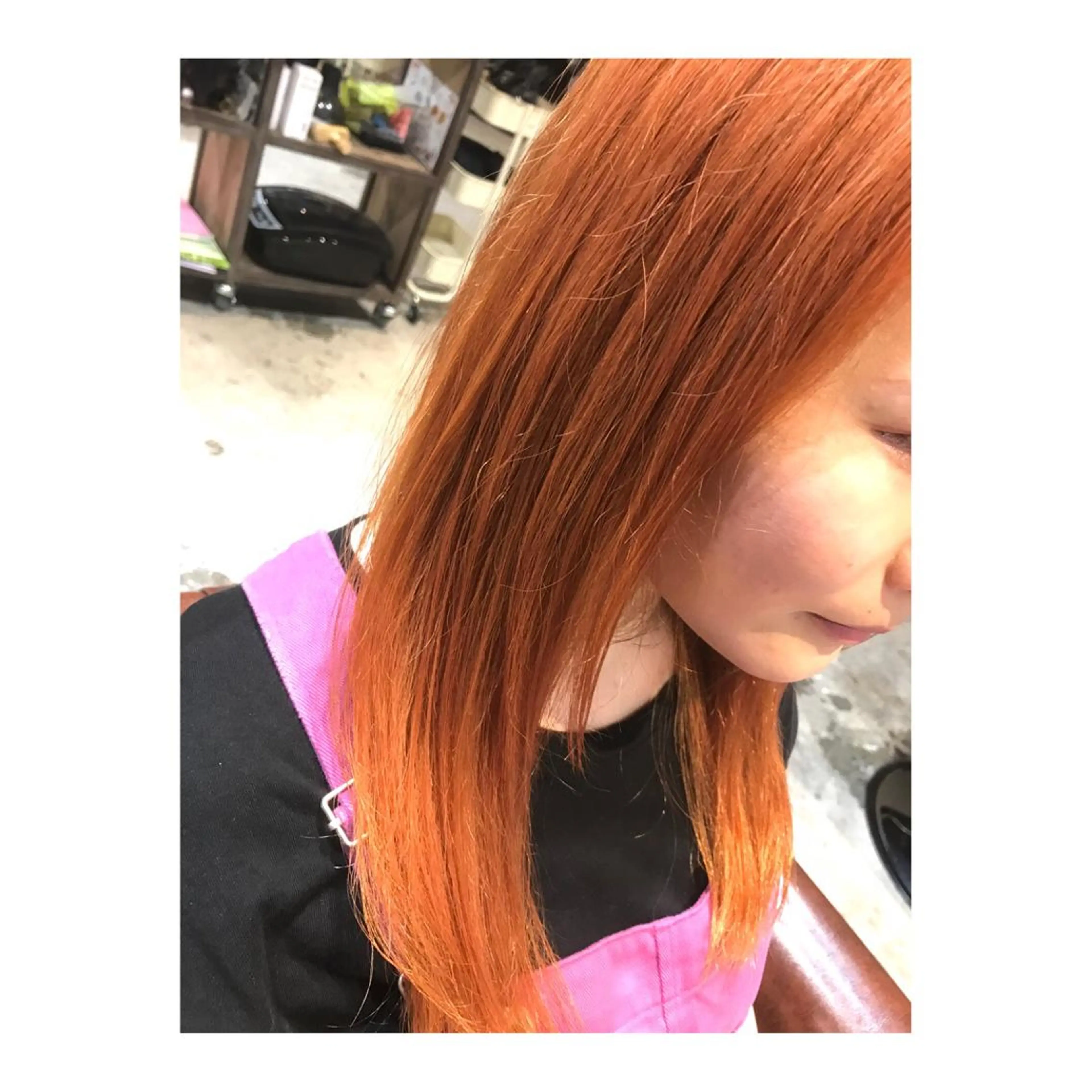 ロング カラー ハイトーンカラー オレンジ 竹嶌 健吾のヘアスタイル
