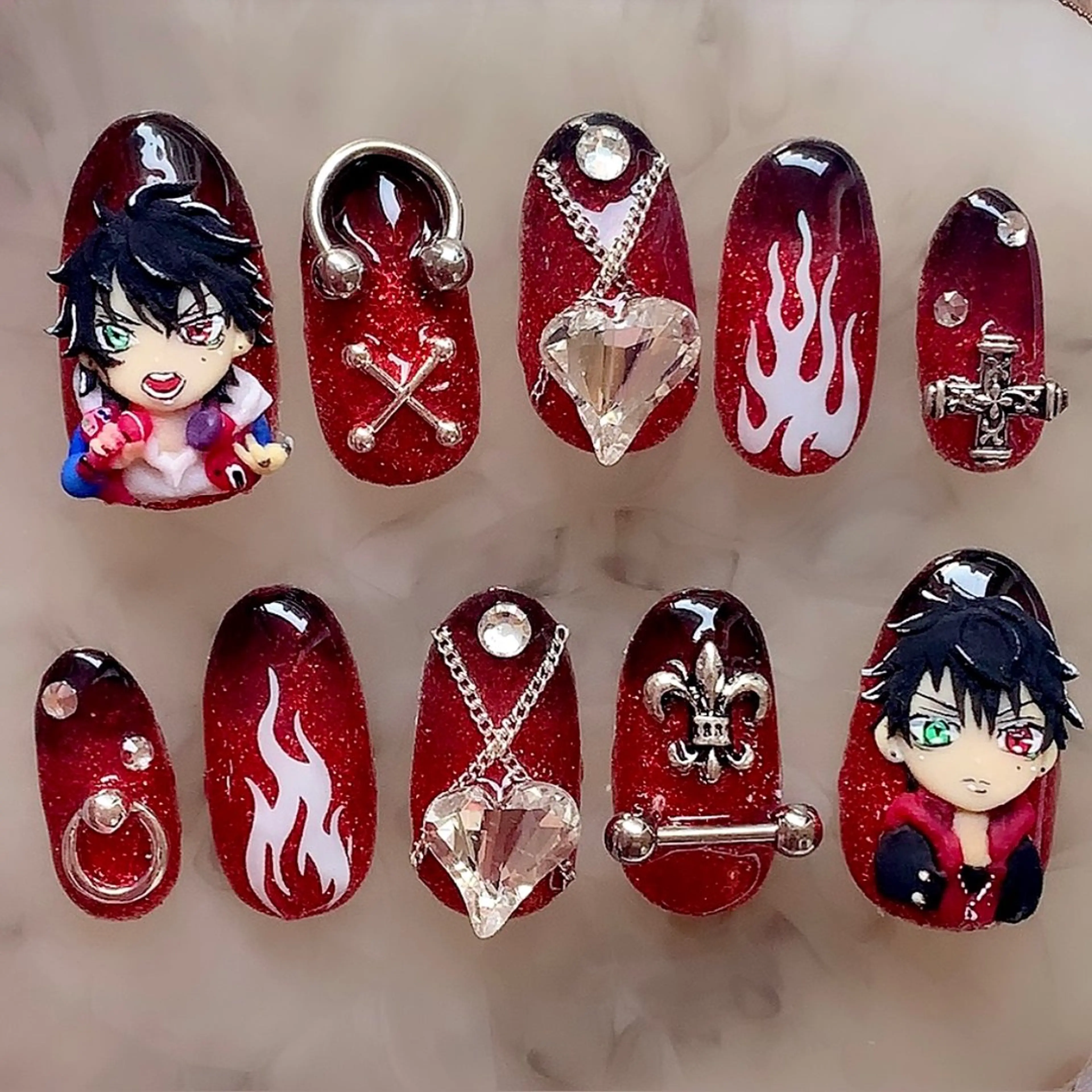 ネイル アートネイル ぷっくりネイル シェアサロンLei.g(レイジー)所属・3Dアートネイル💗 都築レナのネイルデザイン