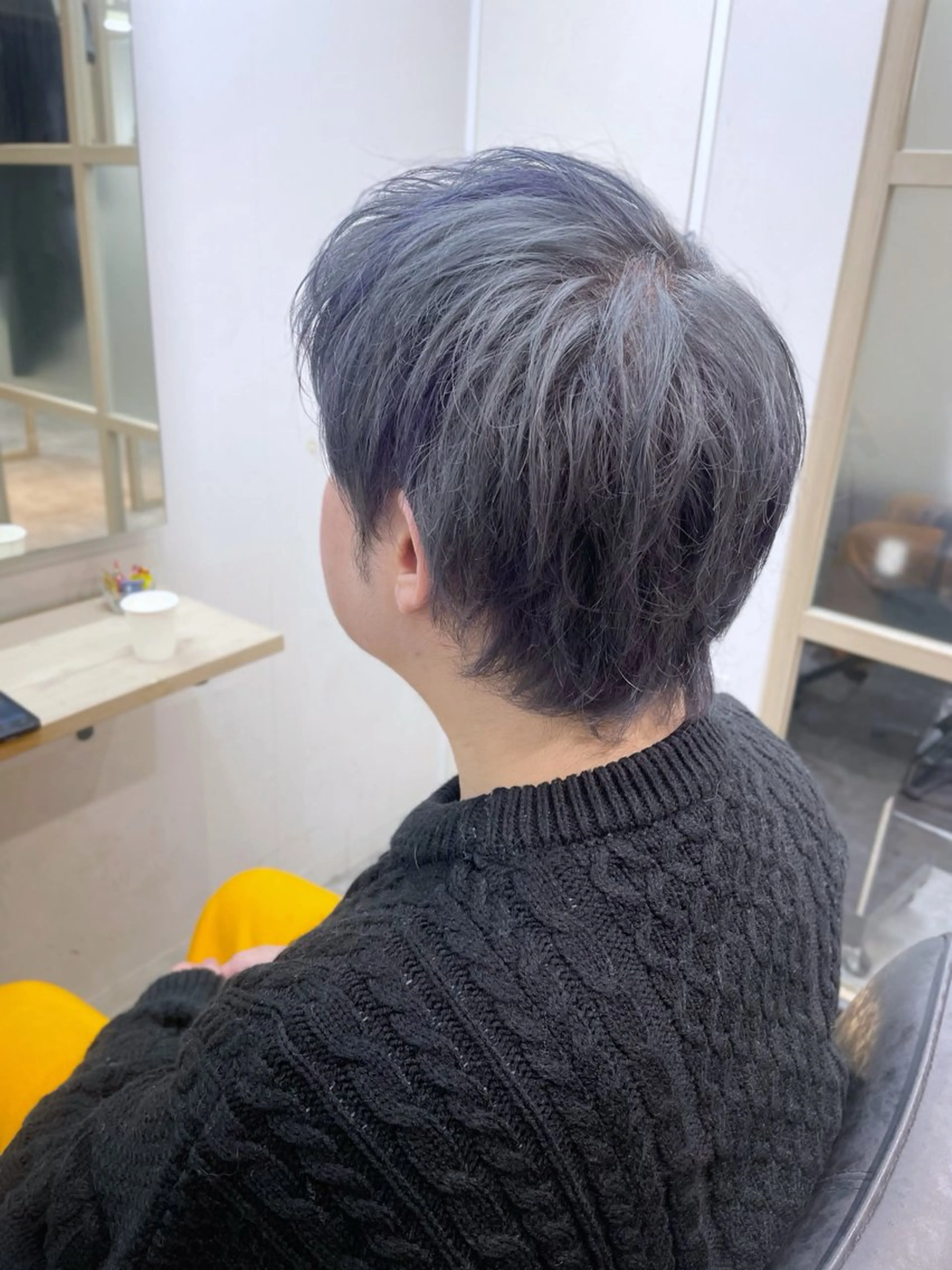 ミディアム カラー メンズ カット ヘアカラー トリートメント EMANON新宿南口所属・🦄中性ウルフ ☁️Shiori🦄のヘアスタイル
