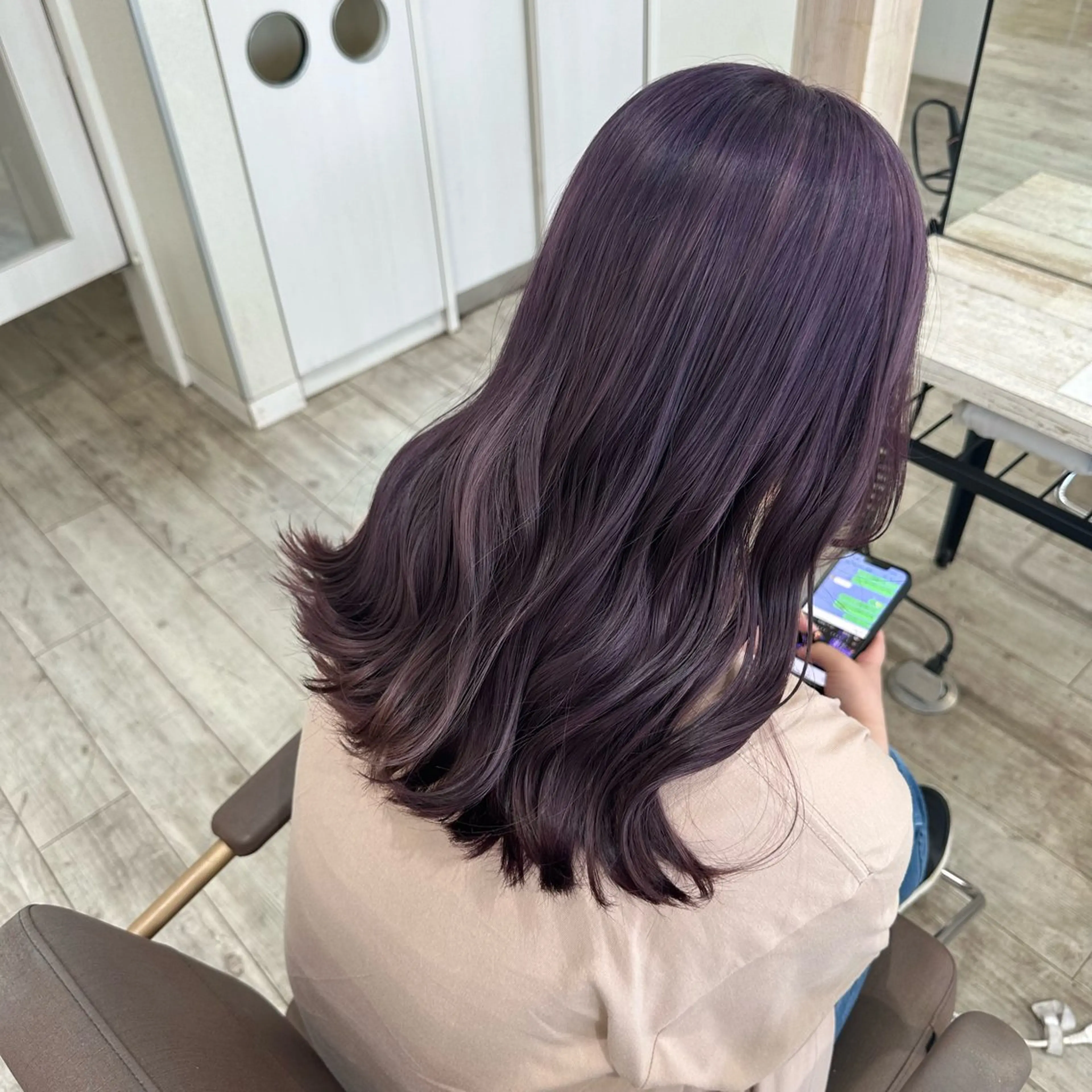 セミロング ヘアカラー トリートメント akane 🐟のヘアスタイル