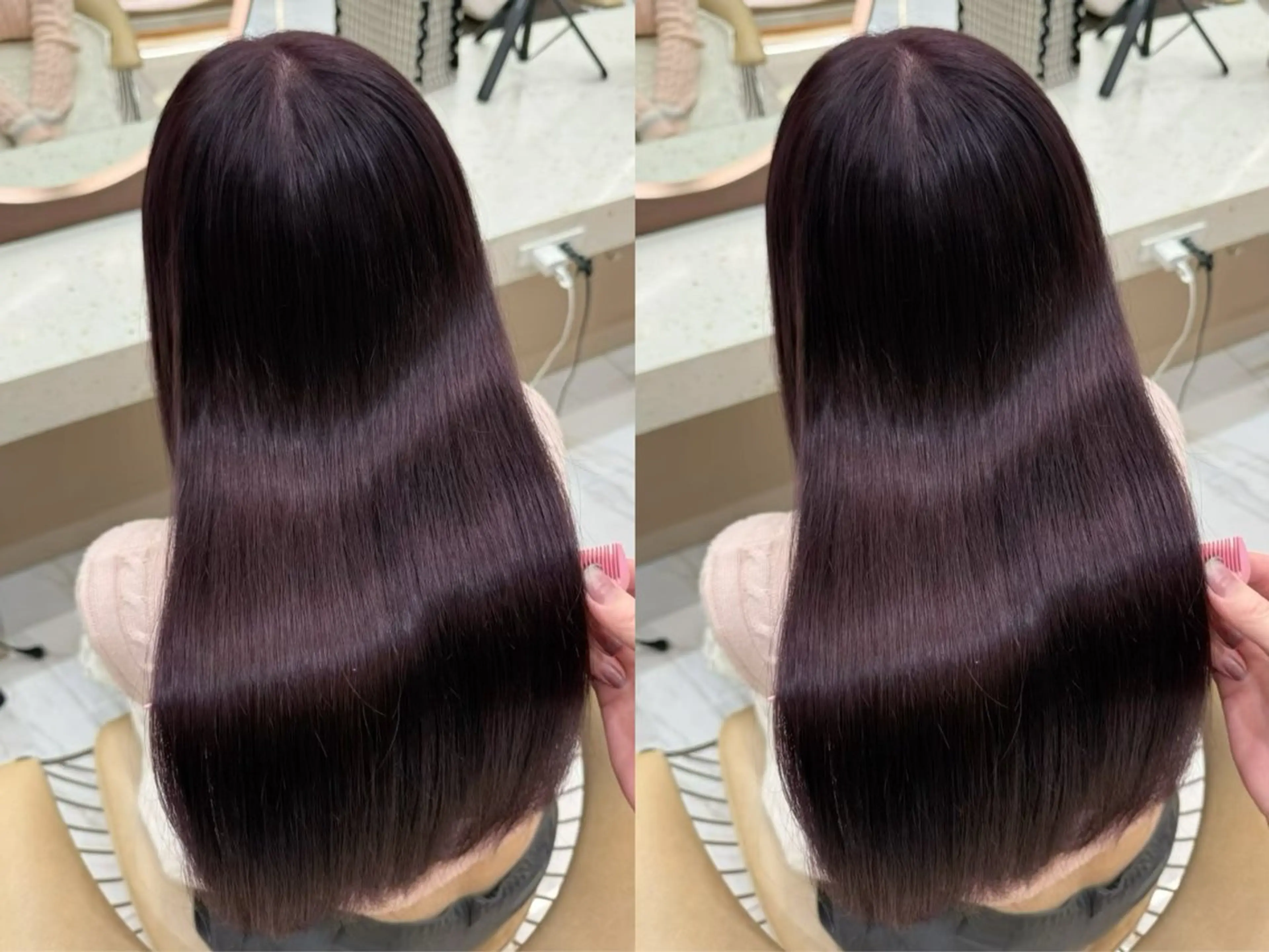 ロング カラー ヘアカラー トリートメント Ma chérie by lond金山所属・韓国ヘア/艶カラー/ ハイトーン/今枝愛理のヘアスタイル