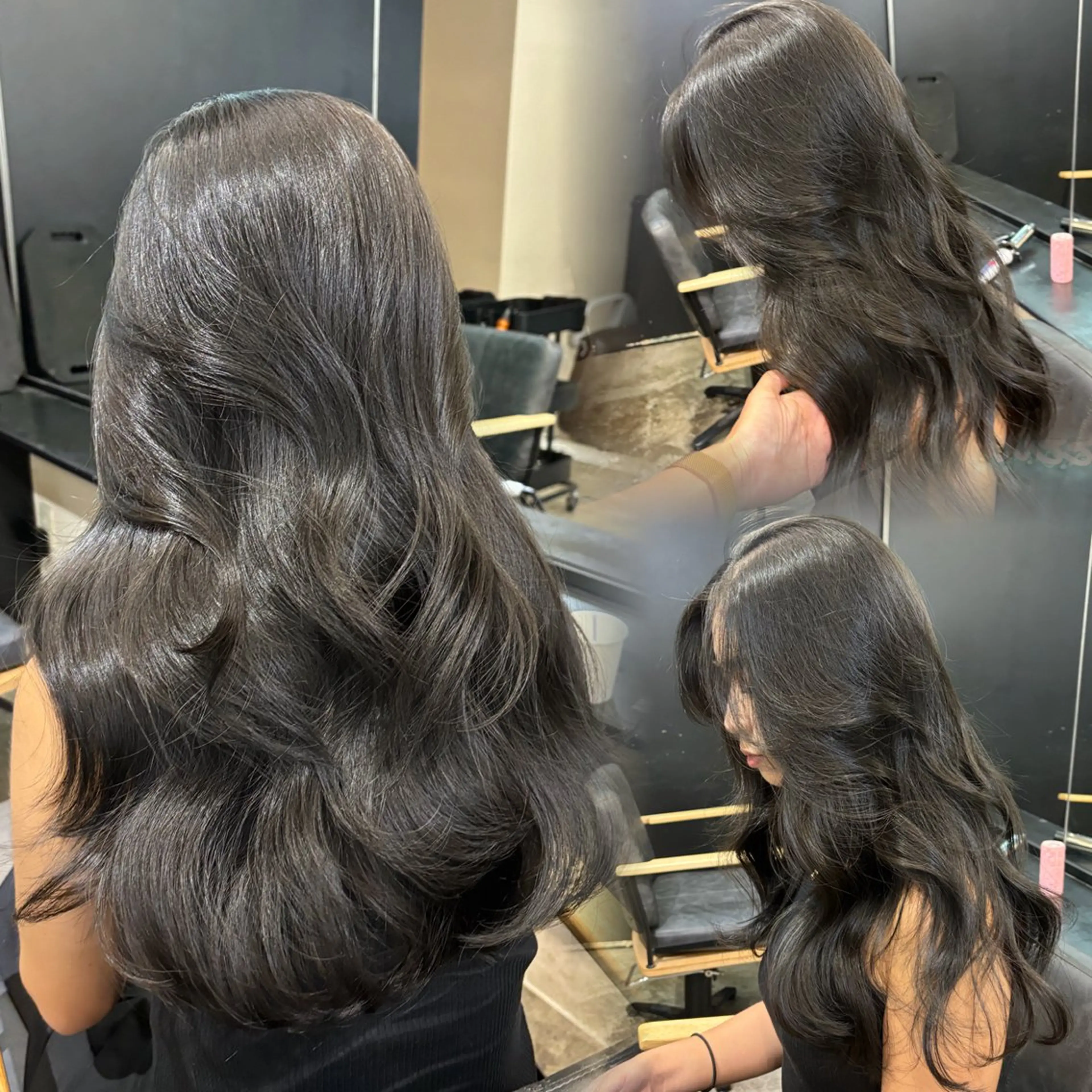 ロング カラー カット ヘアカラー トリートメント オリーブベージュ 🫒🩶Rianaのヘアスタイル