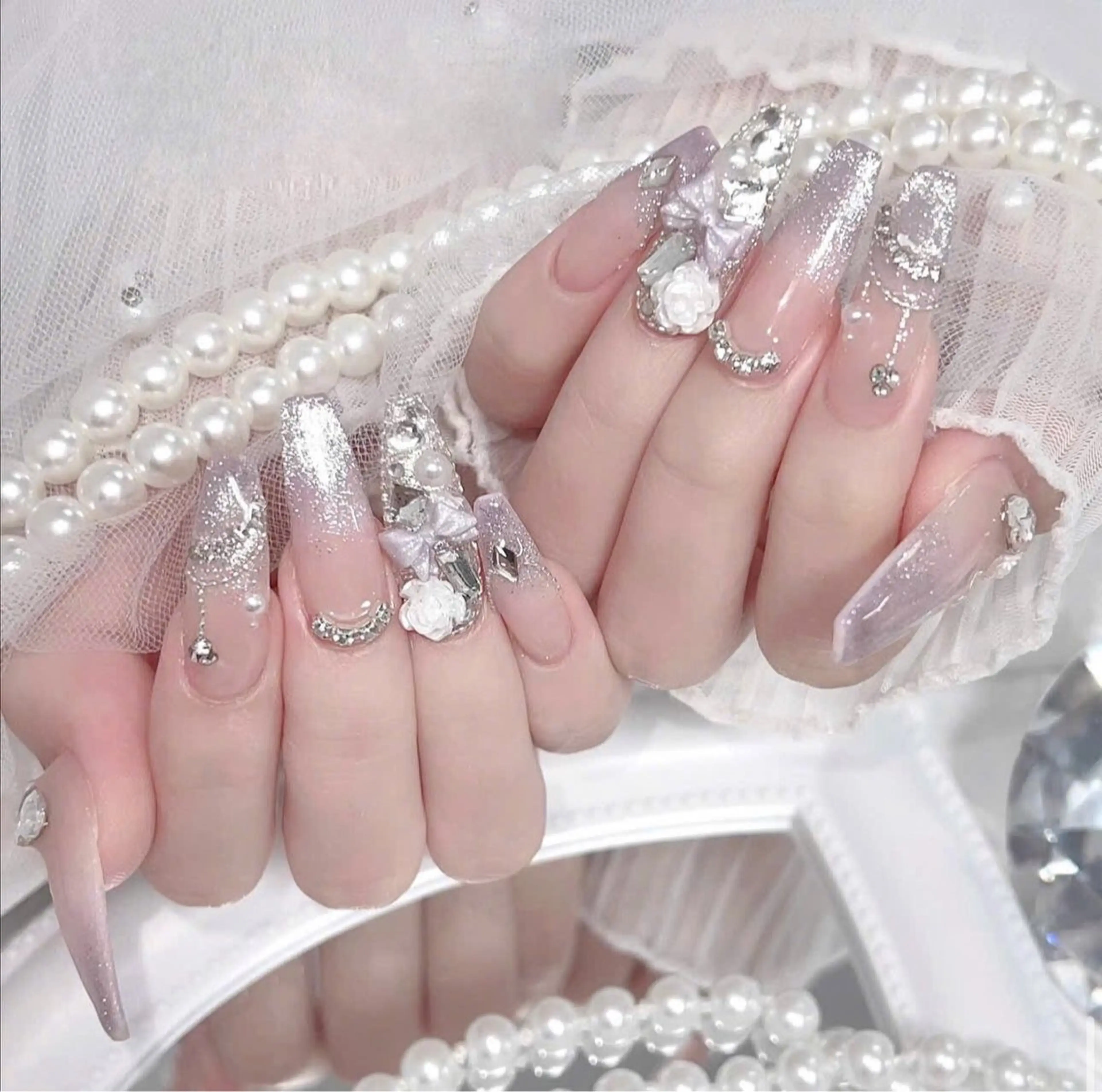 ネイル アートネイル 成人式 ジェルネイル ニュアンスネイル 夏ネイル ハンドネイル H.baby Nai Salon所属・neco H.babynailのネイルデザイン