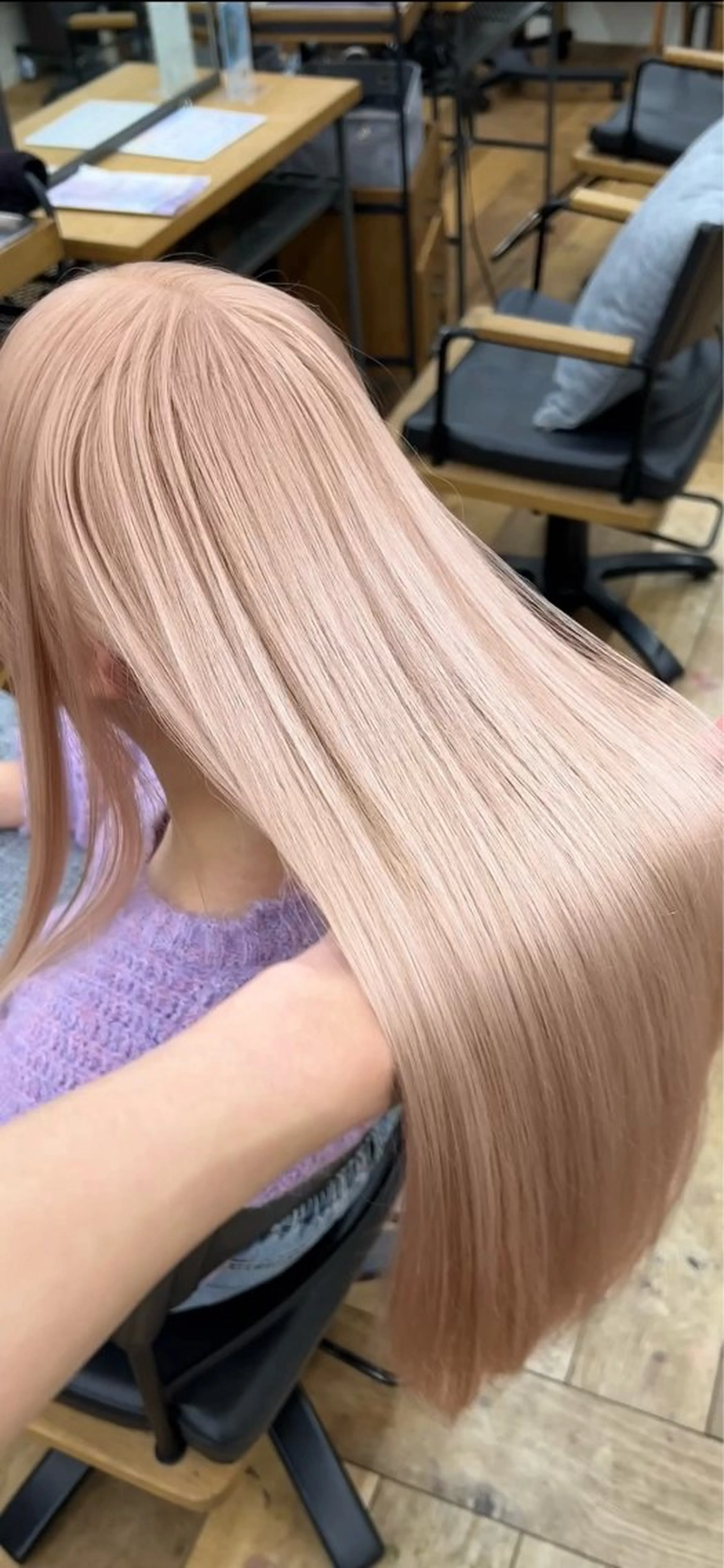 ロング カラー カット ヘアカラー トリートメント belle   表参道　terrace所属・抜きっぱなしブロンド /ハイトーン/カナタのヘアスタイル