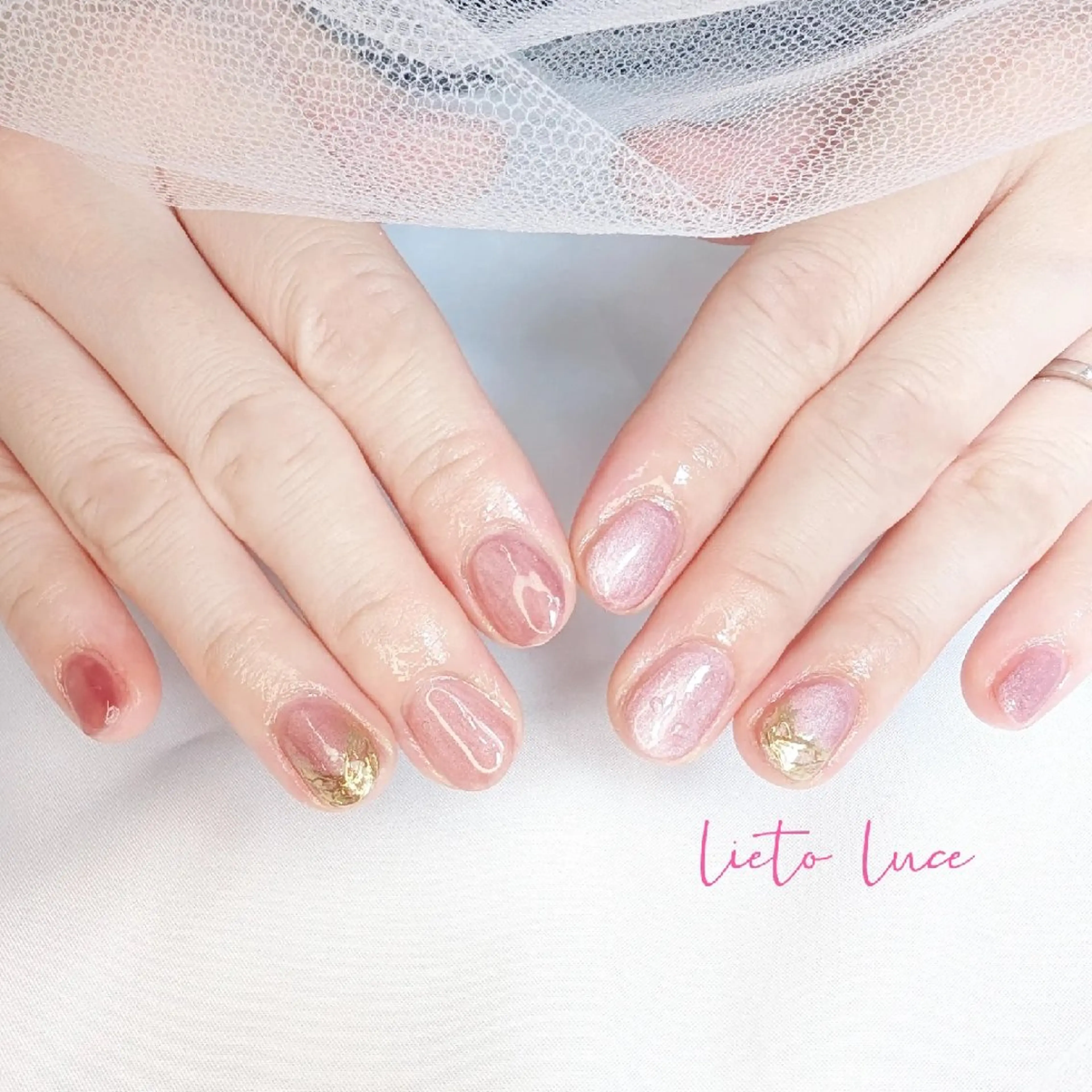 ネイル アートネイル ミラーネイル シンプルネイル ハンドネイル フットネイル lieto luce Yukaのネイルデザイン