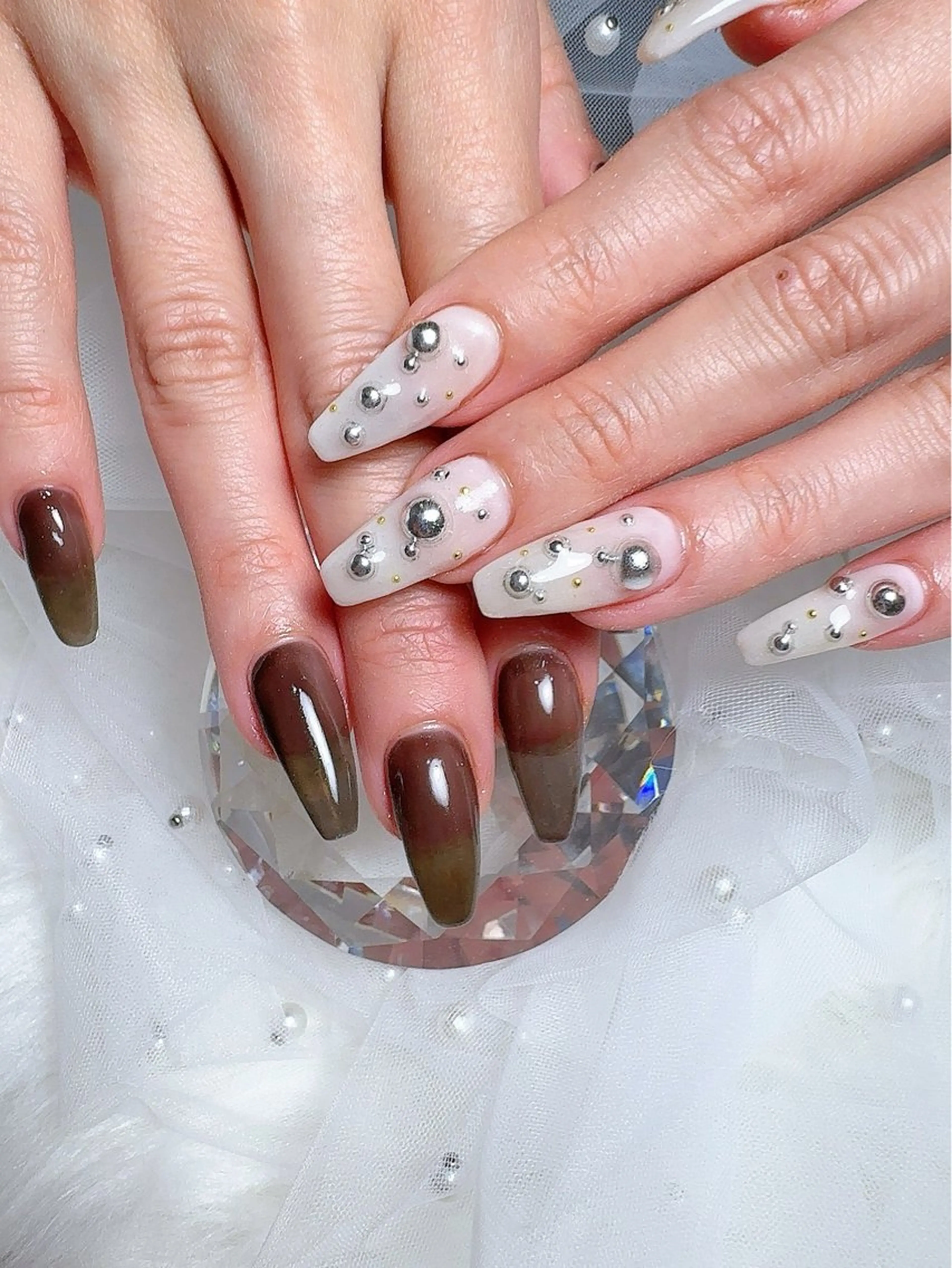 ネイル アートネイル フラッシュネイル フットネイル グラデーション ラメ(グリッター) ハンドネイル BABY BREATH所属・y natsumiのネイルデザイン