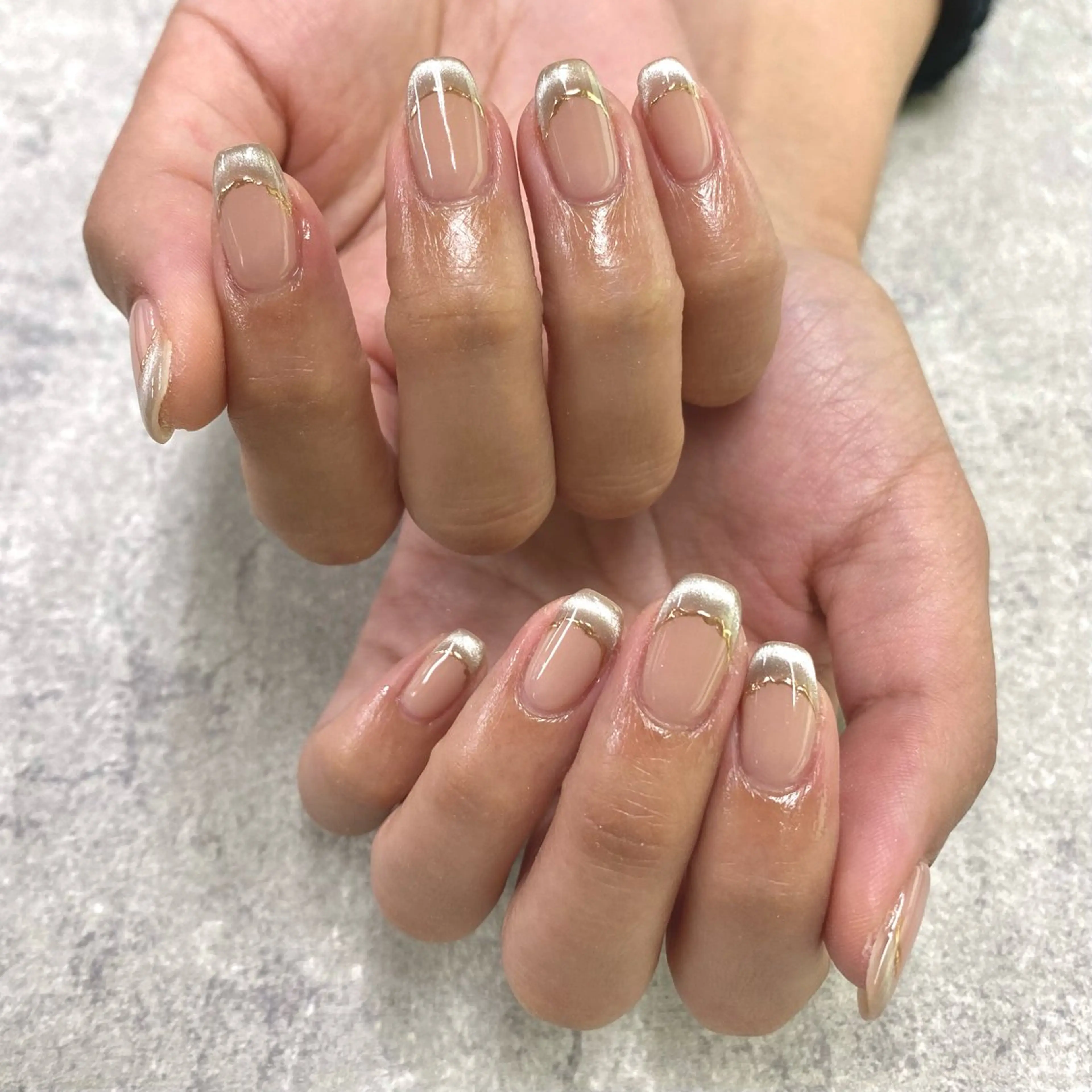 ネイル フレンチネイル マグネットネイル マグネットフレンチ ハンドネイル NUMAZAWA KASUMIのネイルデザイン