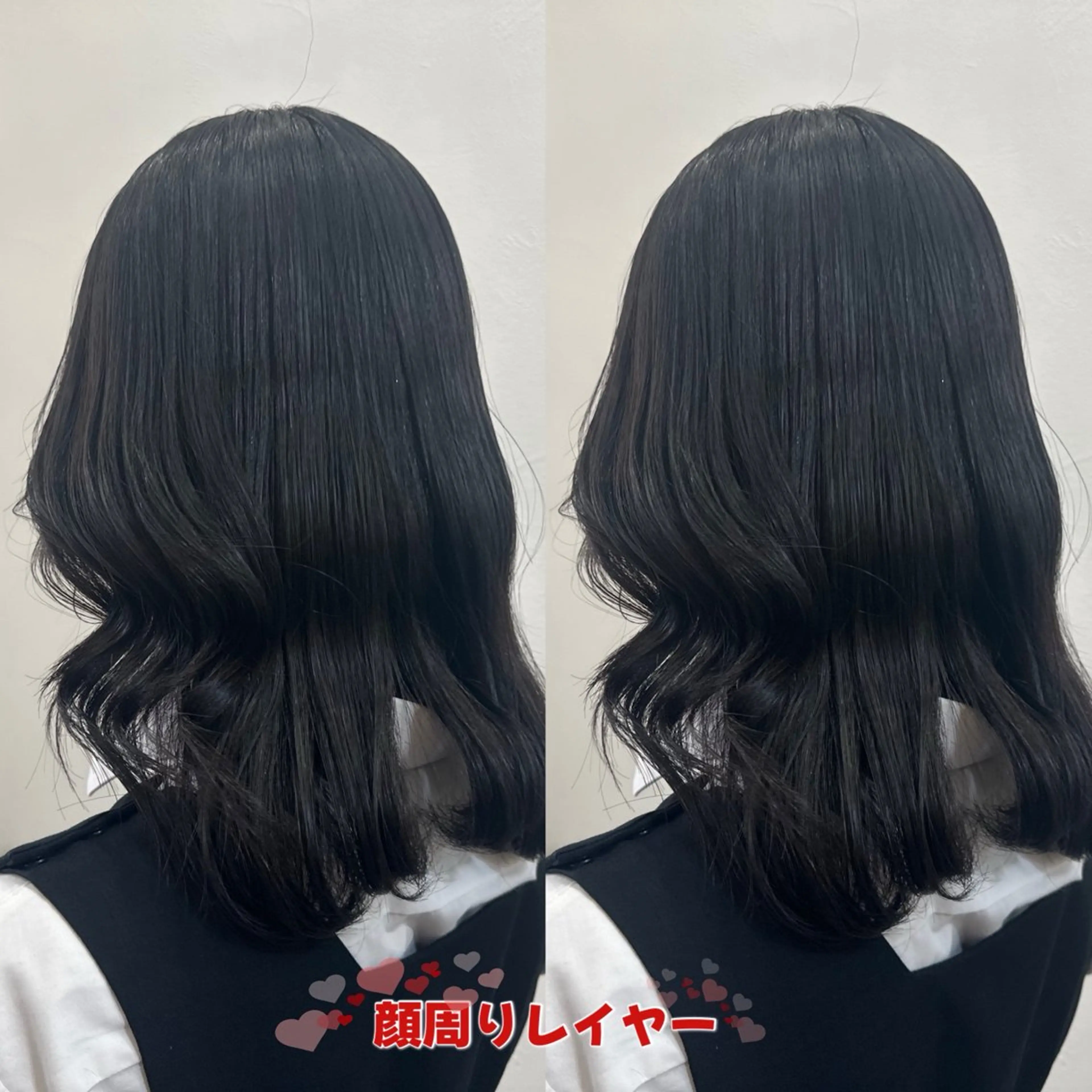 ミディアム 顔まわりレイヤー 顔周りカット レイヤーカット カット ヘアカラー トリートメント lovis ゆうあのヘアスタイル